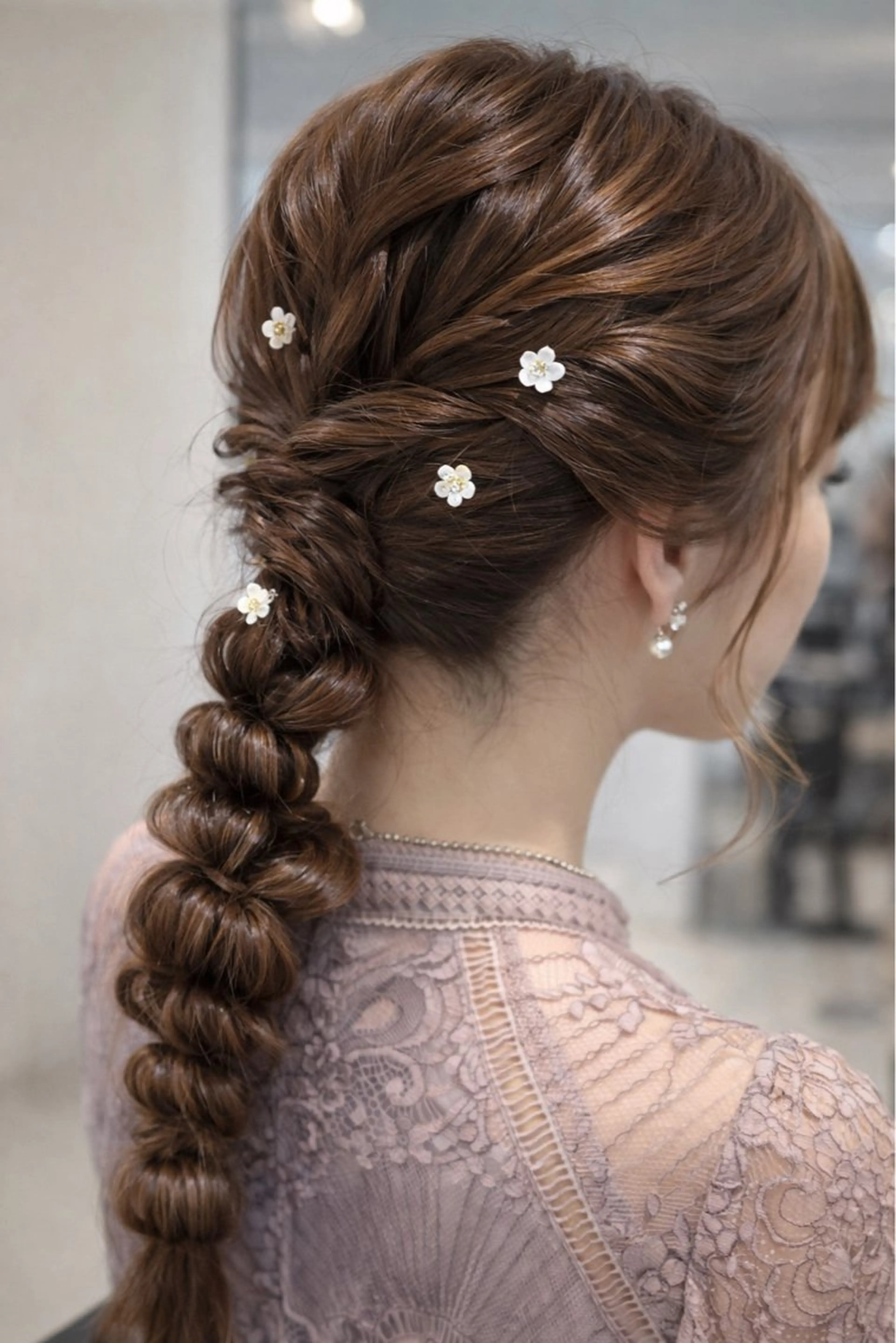 ロング カラー パーマ ヘアアレンジ ヘアセット 透明感/オリーブ/ グレージュ/YUKAのヘアスタイル