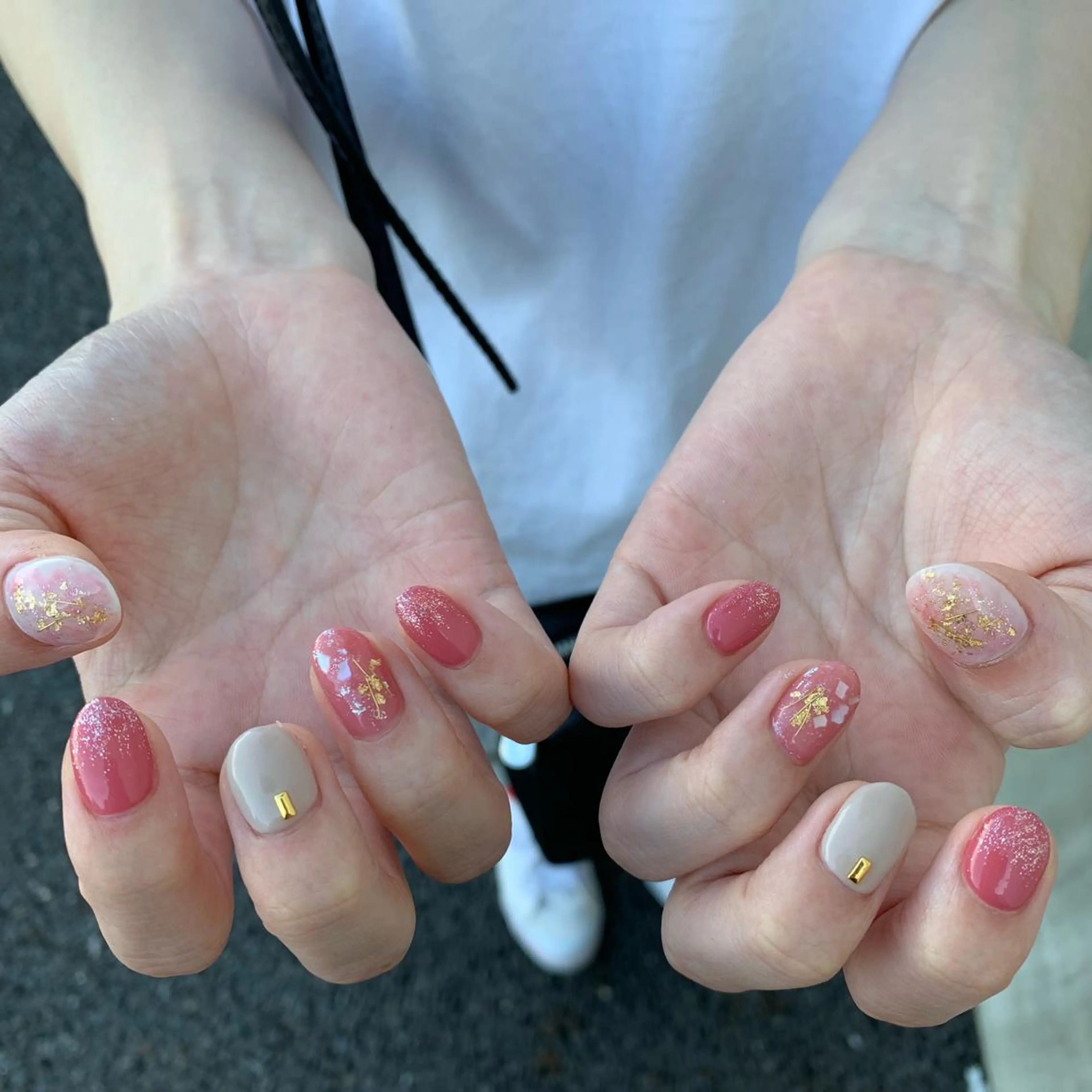 ネイル クリアネイル ピンク ハンドネイル 佐藤 穂乃香のネイルデザイン