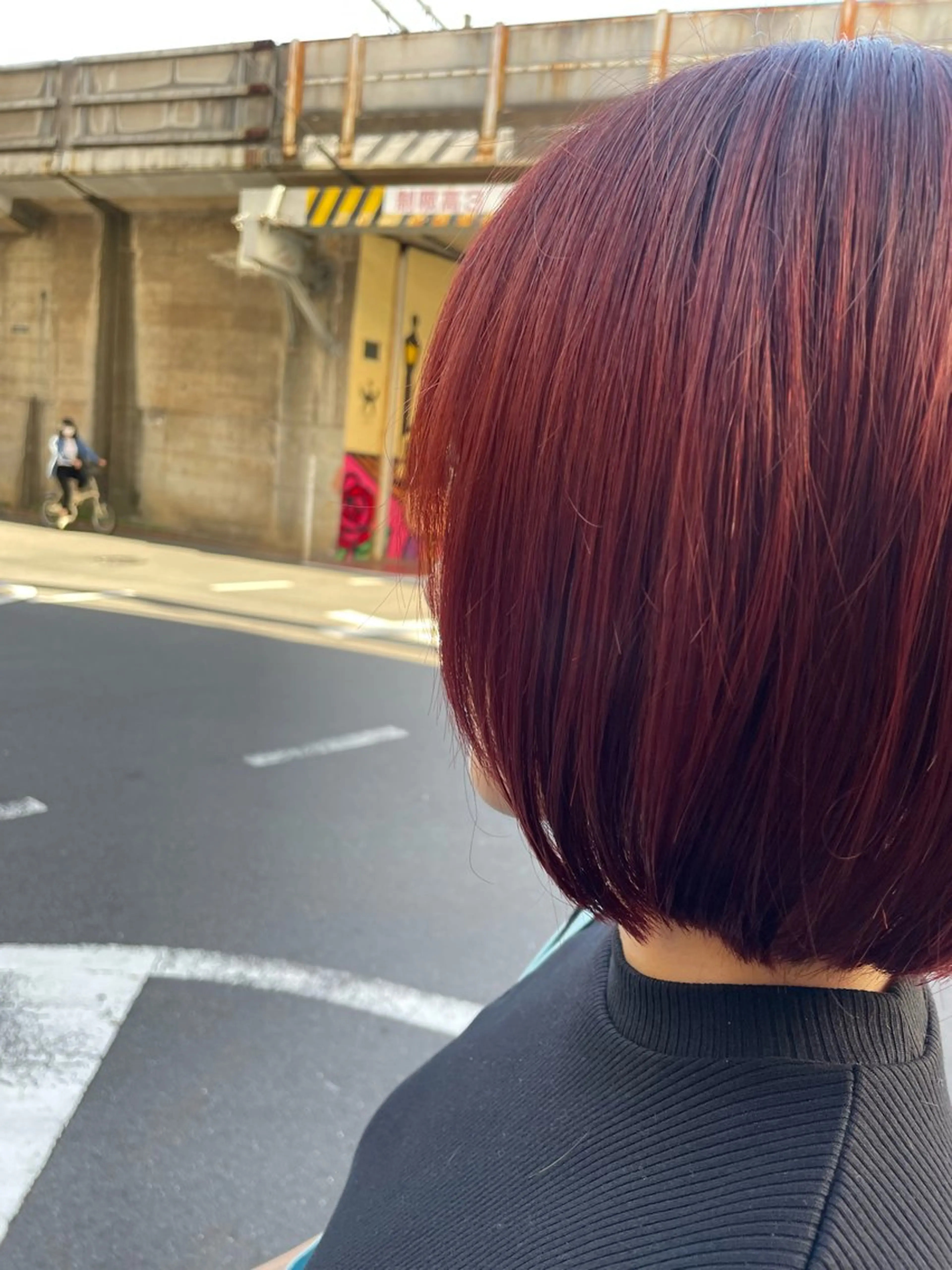 ミディアム カラー 似合わせカットパーマ 長峯丈士のヘアスタイル