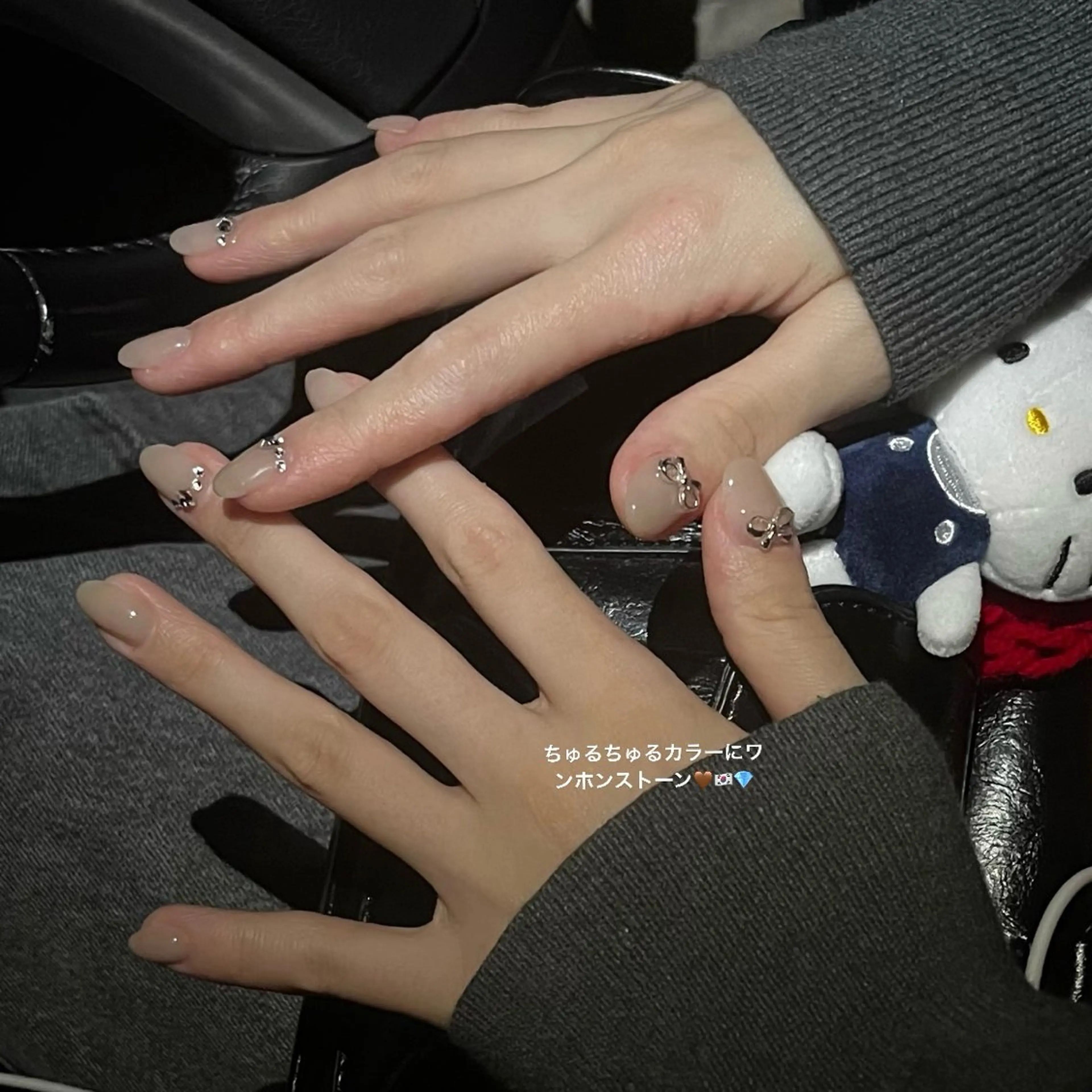ネイル ストーンネイル ワンホンネイル Allure 小山店 Shioriのネイルデザイン