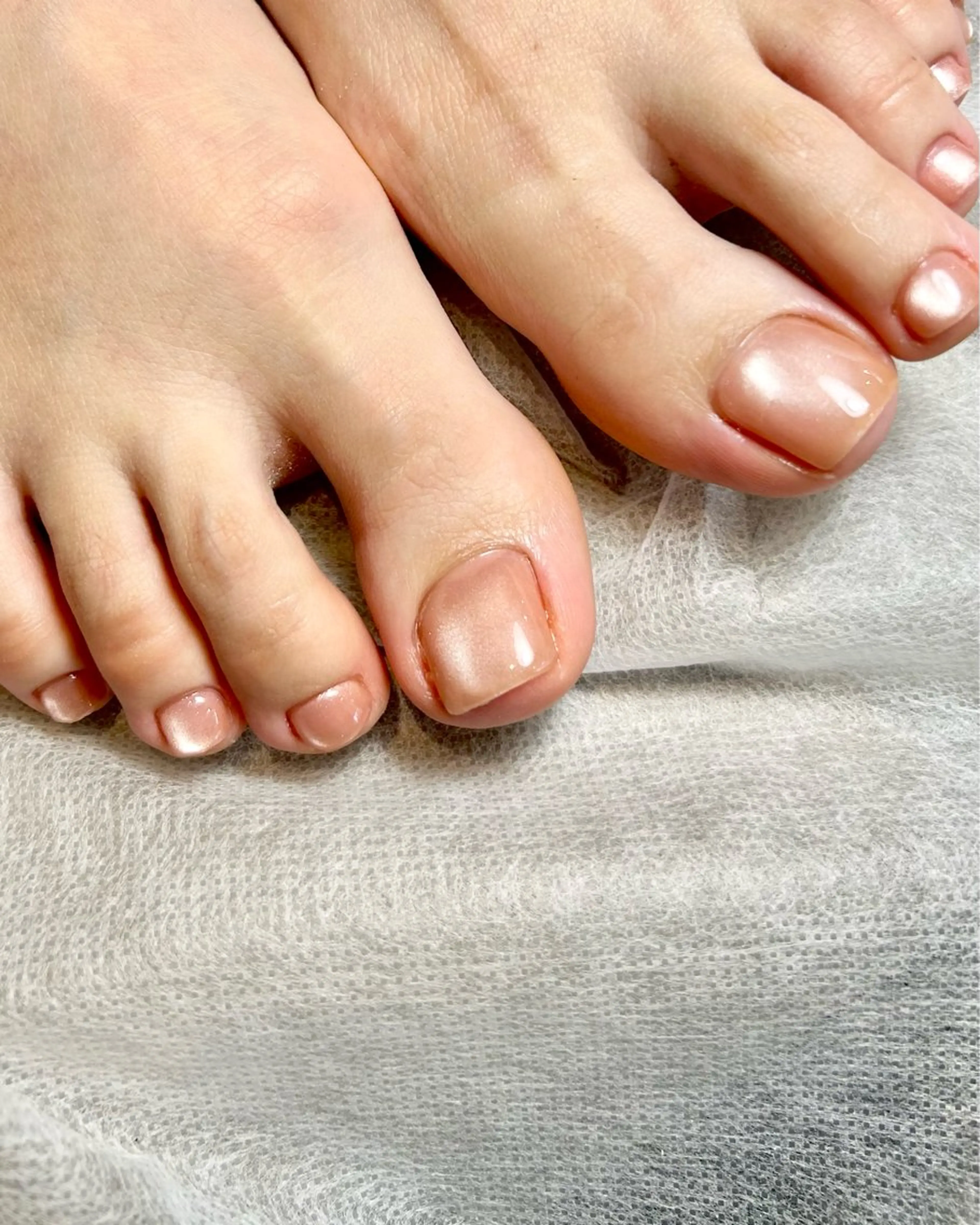 ネイル マグネットネイル ピンク フットネイル Reflection marikoのネイルデザイン