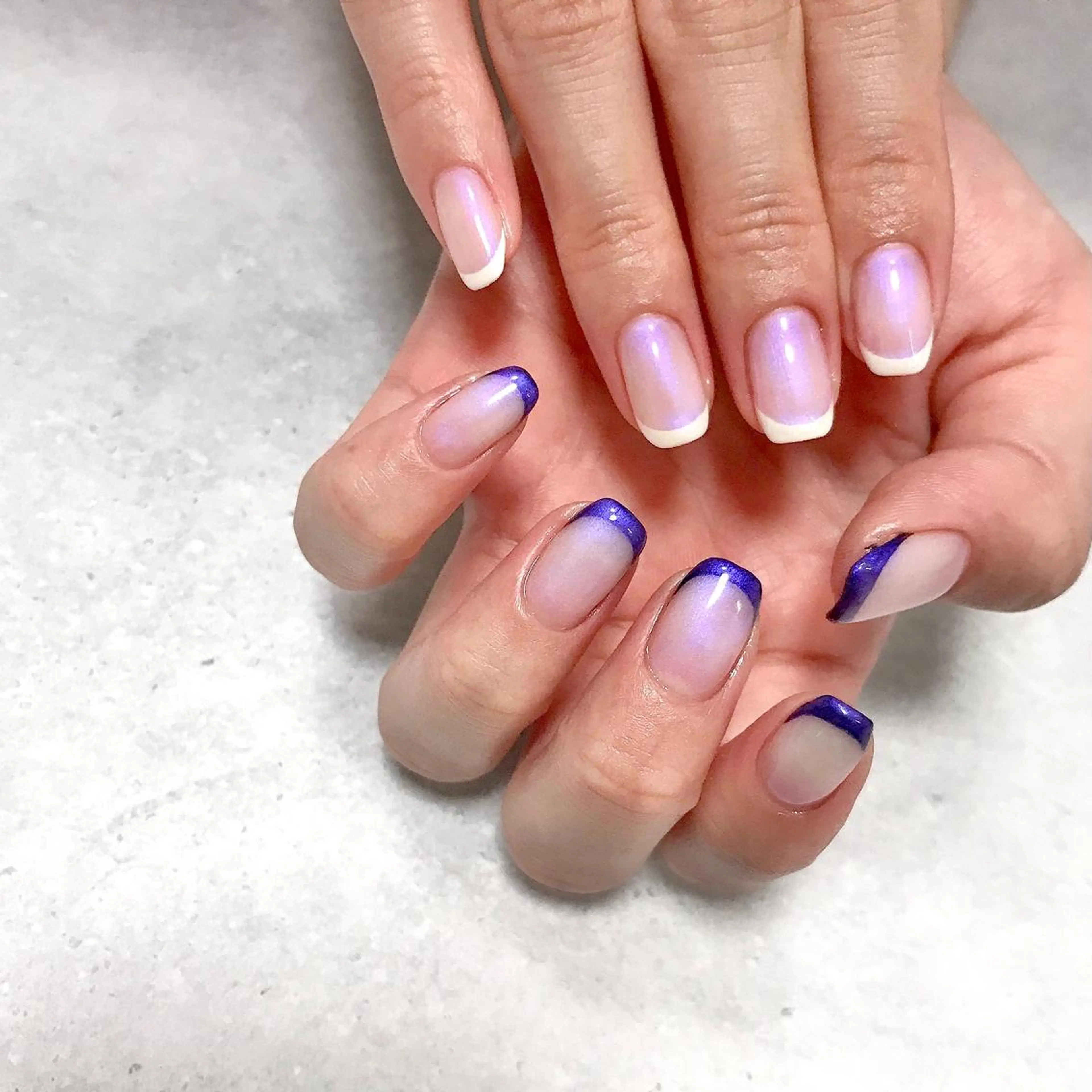 ネイル フレンチネイル ホワイト ステラ marikominoのネイルデザイン