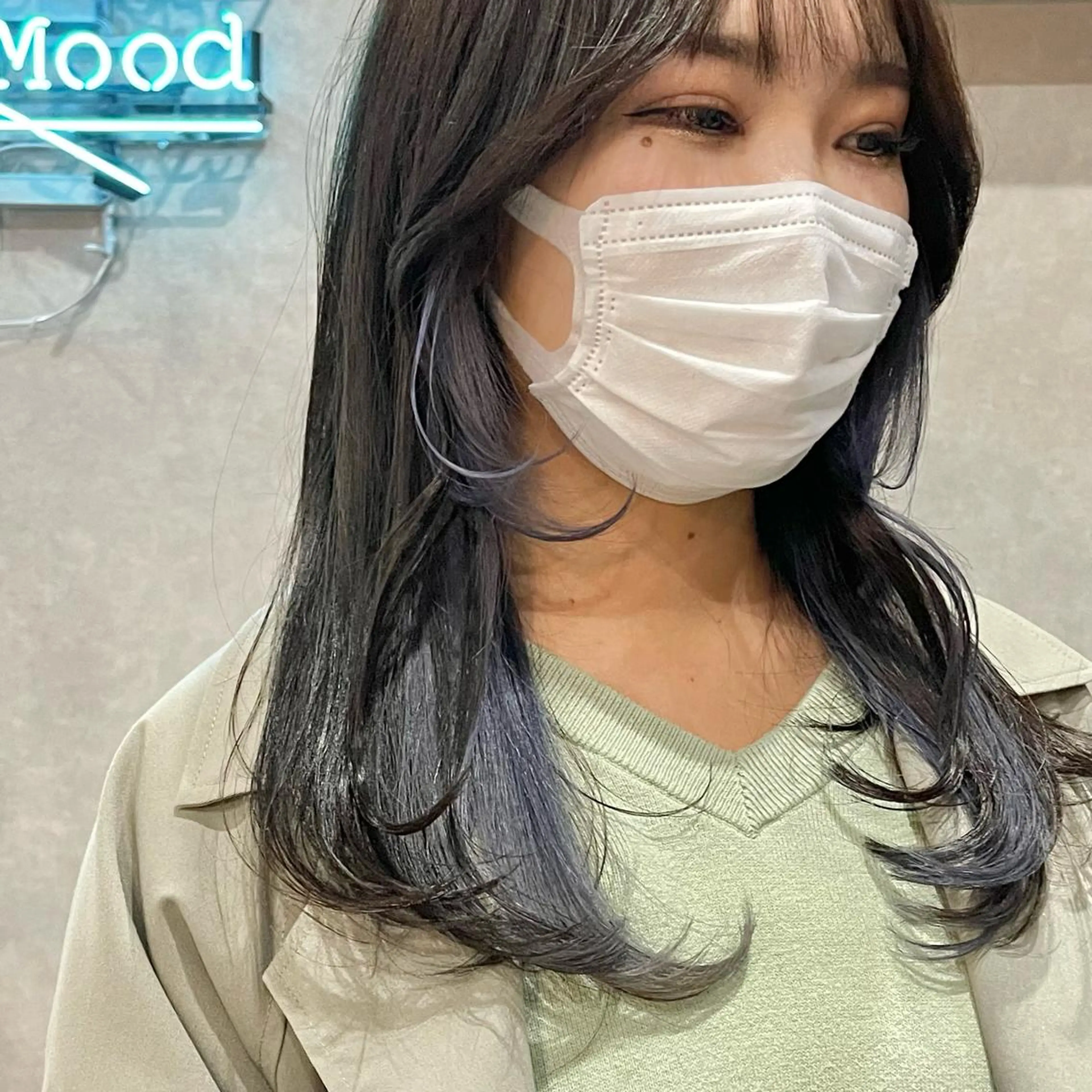 ミディアム カラー カット ヘアカラー トリートメント mood tatemachiのヘアスタイル