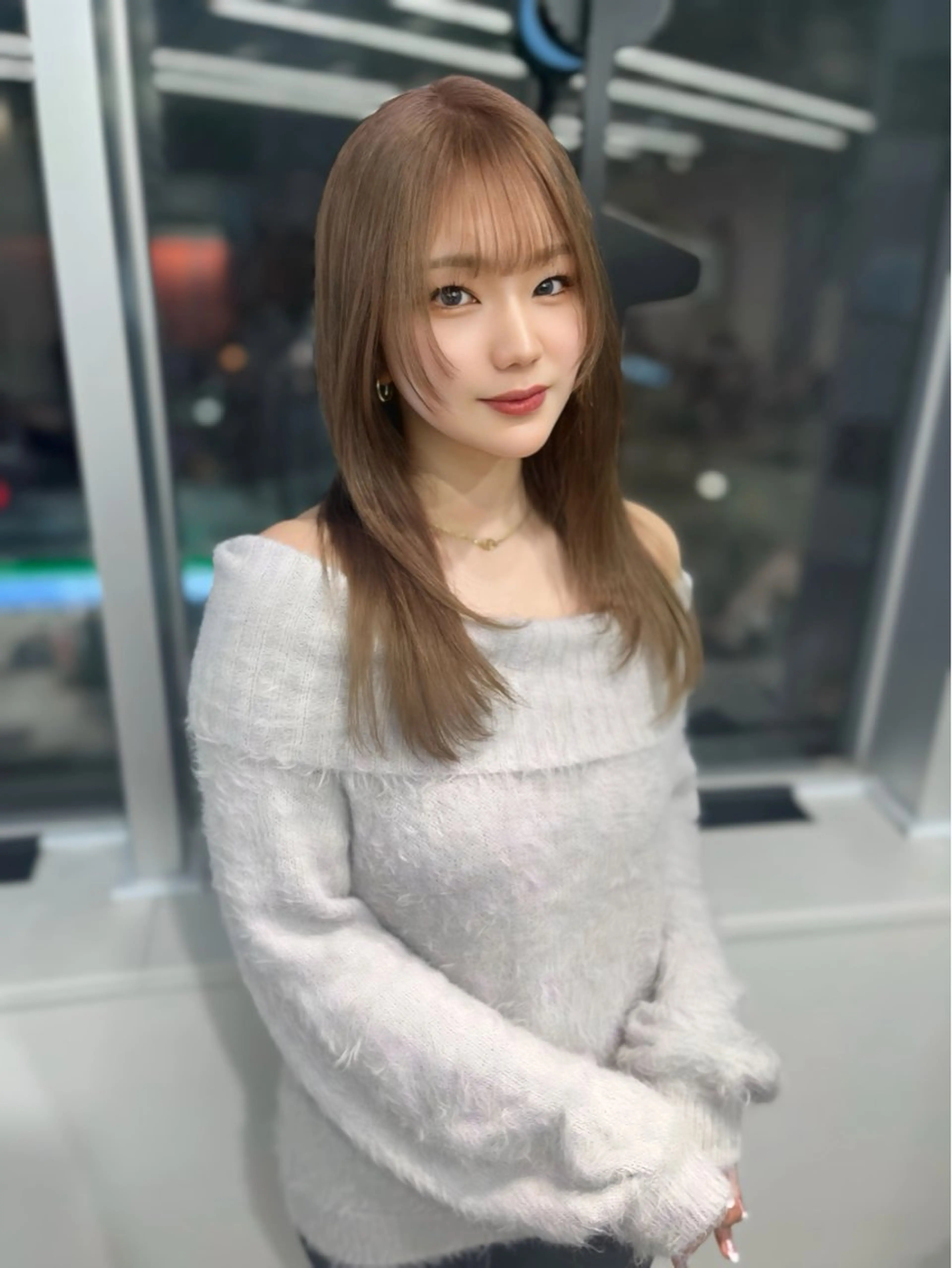 セミロング カラー カット ヘアカラー トリートメント 韓国ハッシュカット/ 新宿/髪質改善/岡崎のヘアスタイル