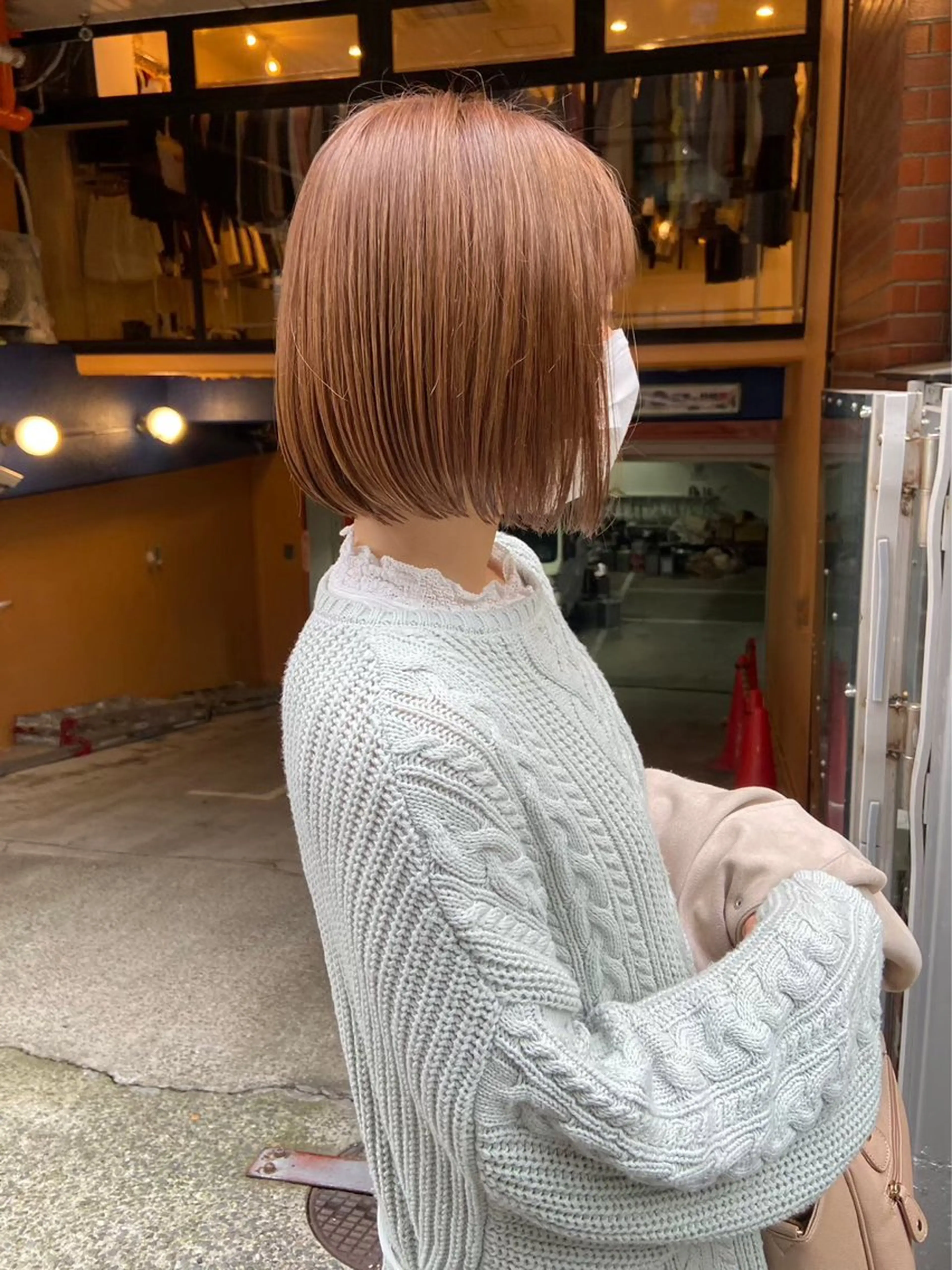 ショート カラー ダブルカラー オレンジ ボブ カット ヘアカラー ioe 元町のヘアスタイル