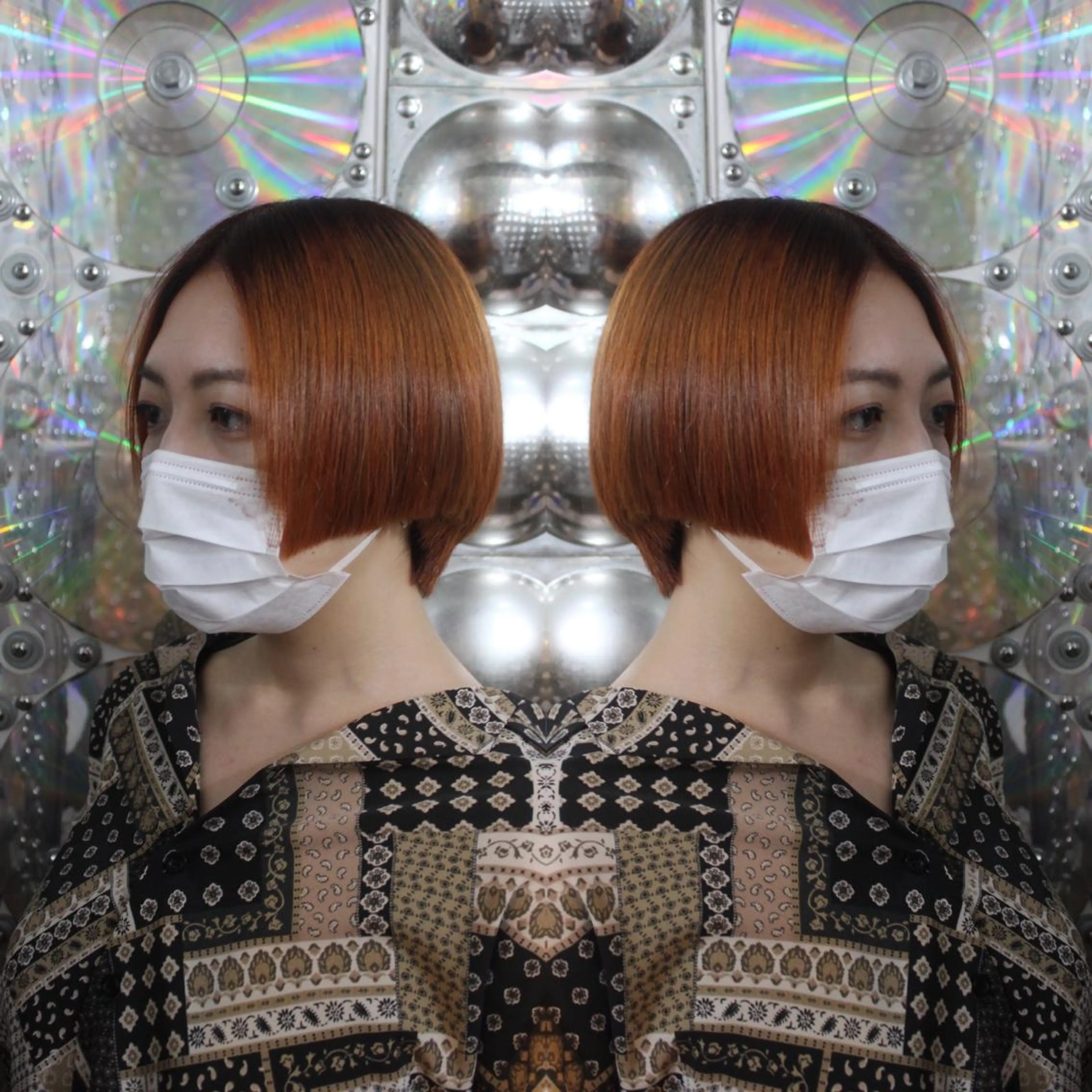 ショート カラー オレンジ ボブ haco+所属・🌈派手髪エクステ ブレイズ🌈ひろとのヘアスタイル