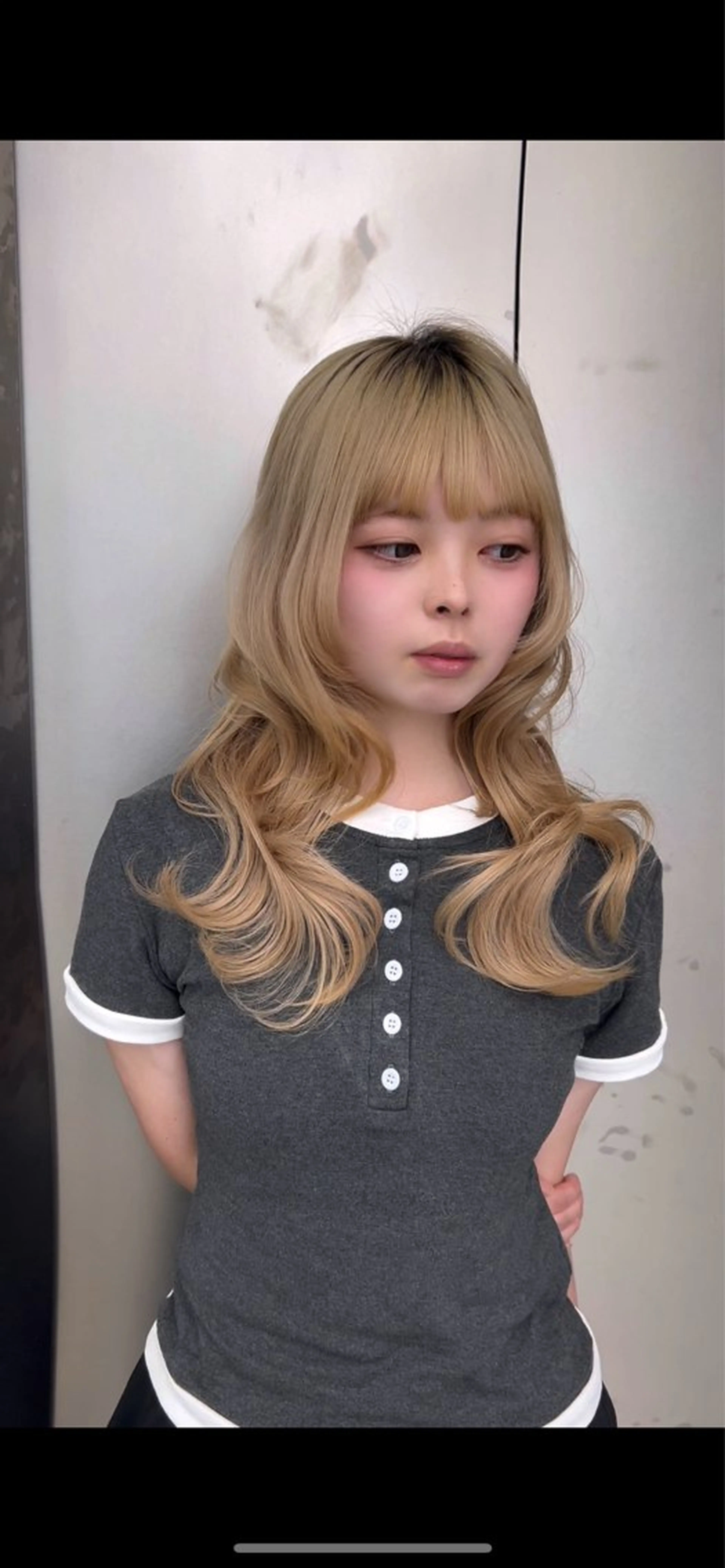 ロング ヘアカラー トリートメント 名古屋／ブリーチ無し カラー／小顔カットのヘアスタイル