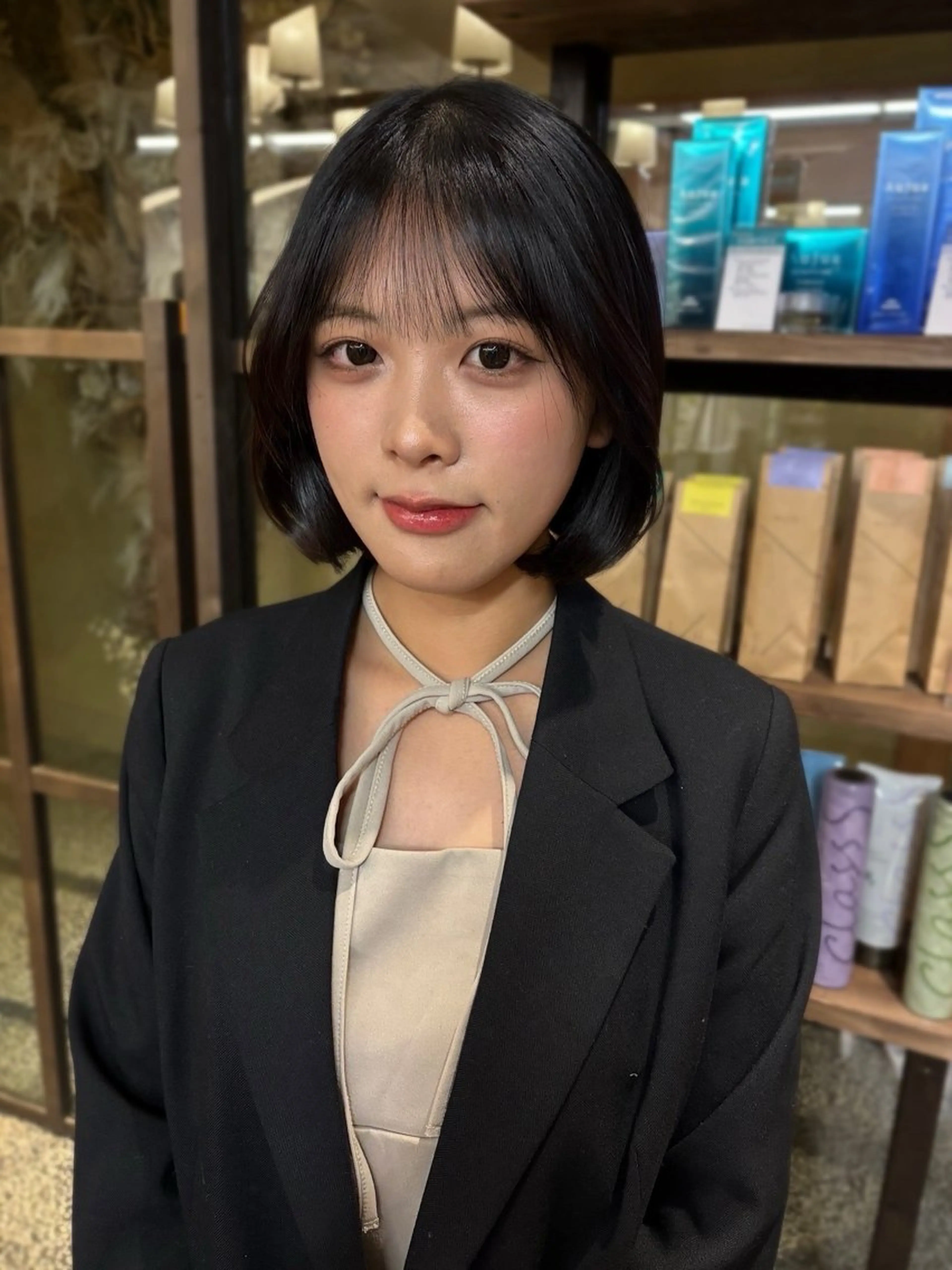 ショート ショートボブ ボブ 韓国風ヘア レイヤーカット シースルーバング zerohair GARDEN所属・zerohair むらなかあやね🐰ᩚのヘアスタイル