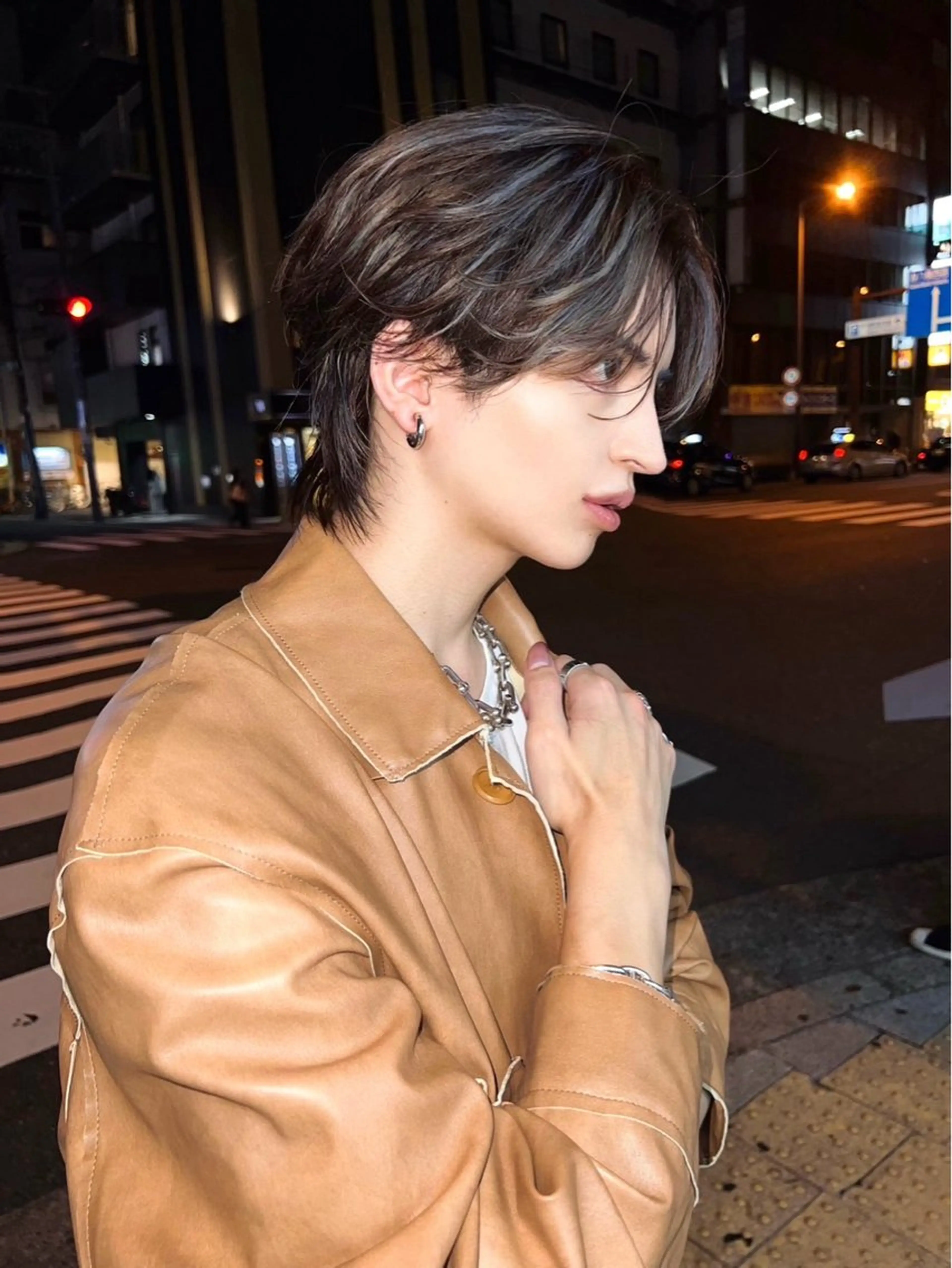 ミディアム カラー メンズ カット ヘアカラー メンズスタイリスト 前田雄輝のヘアスタイル