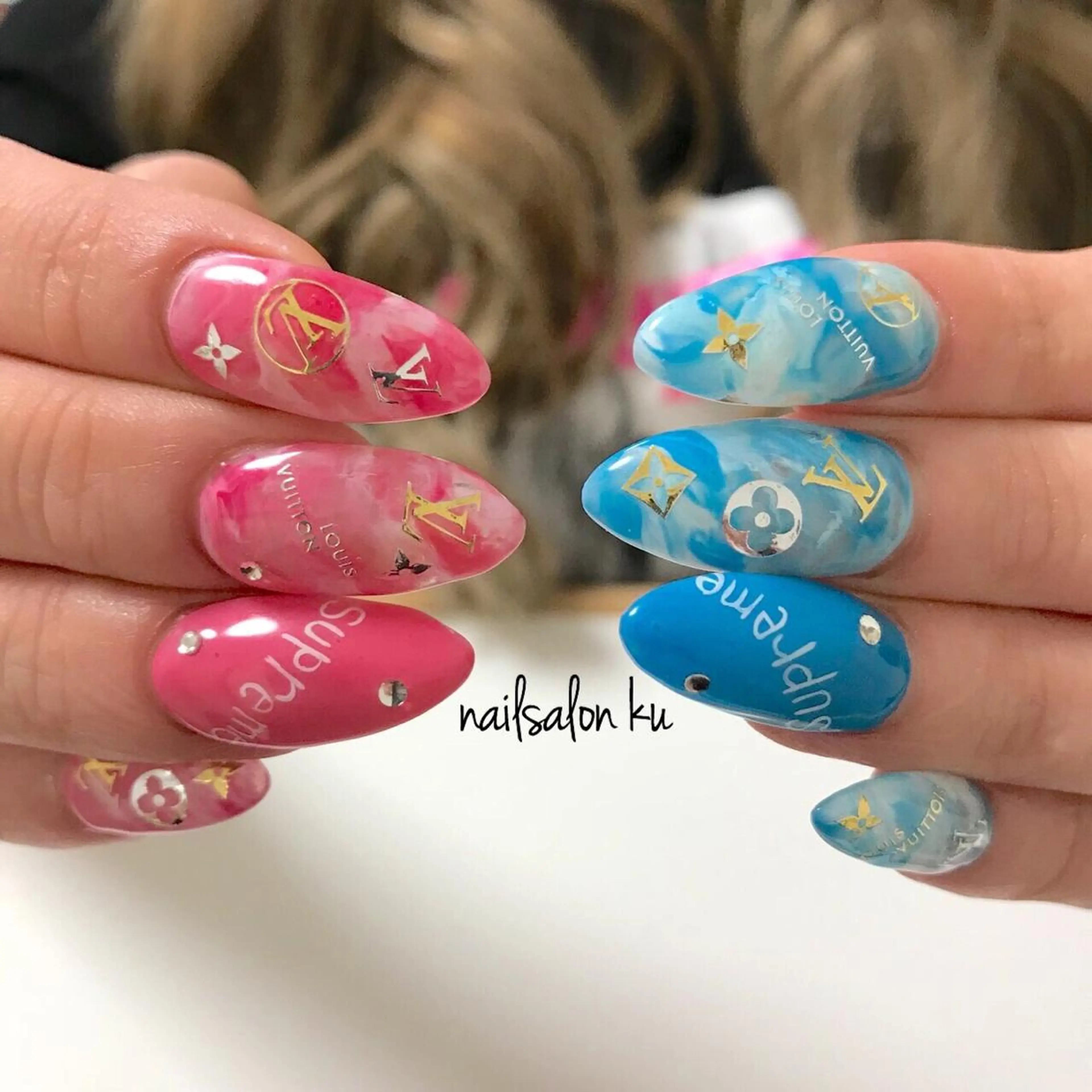 ロング ネイル ハンドネイル ネイルサロン クーのネイルデザイン