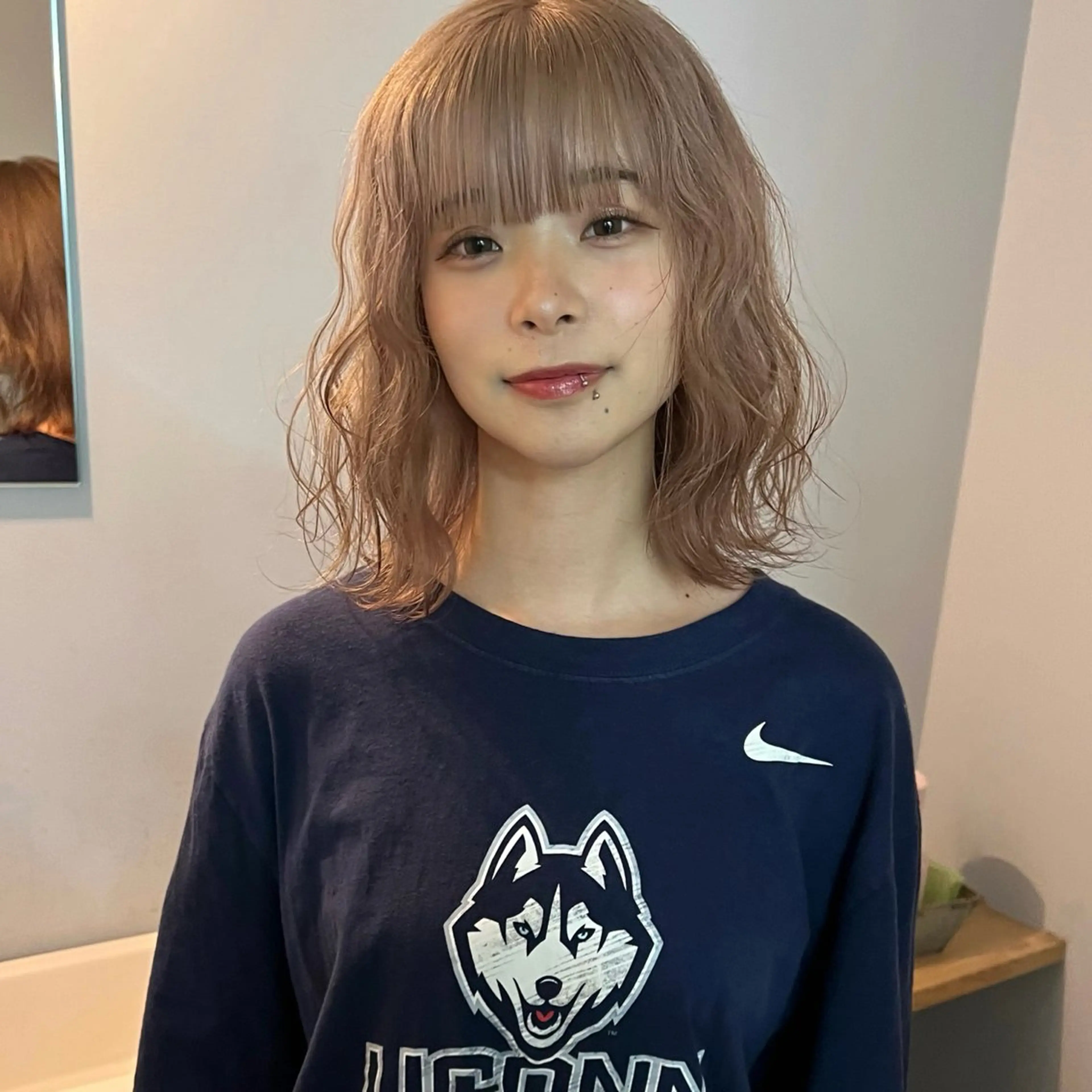 ミディアム ヘアカラー 舟橋耀/ブリーチカラ ー/レイヤーカットのヘアスタイル