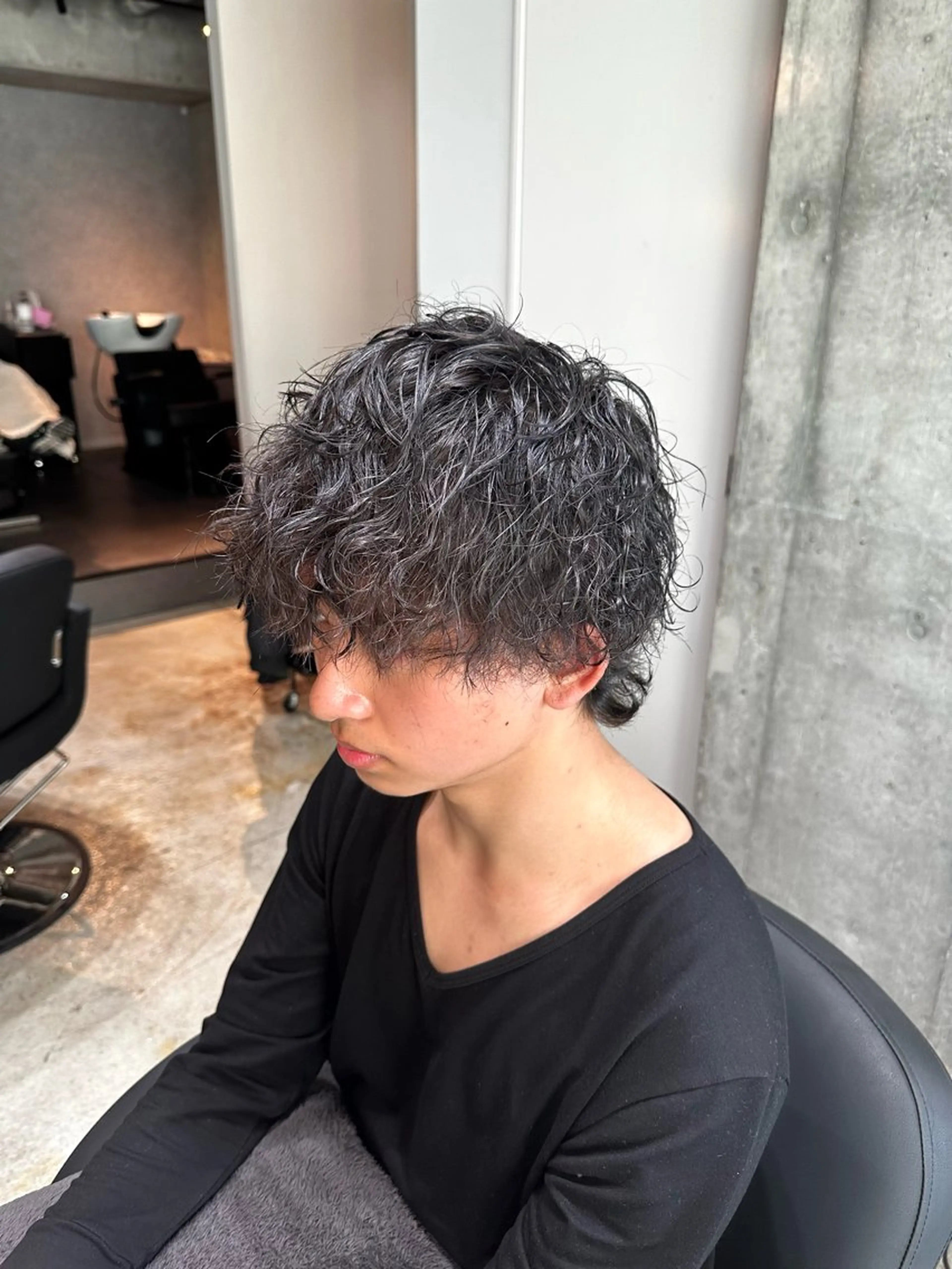 パーマ メンズ カット パーマ ✨髪質改善/ブリーチ /ショート高山のヘアスタイル