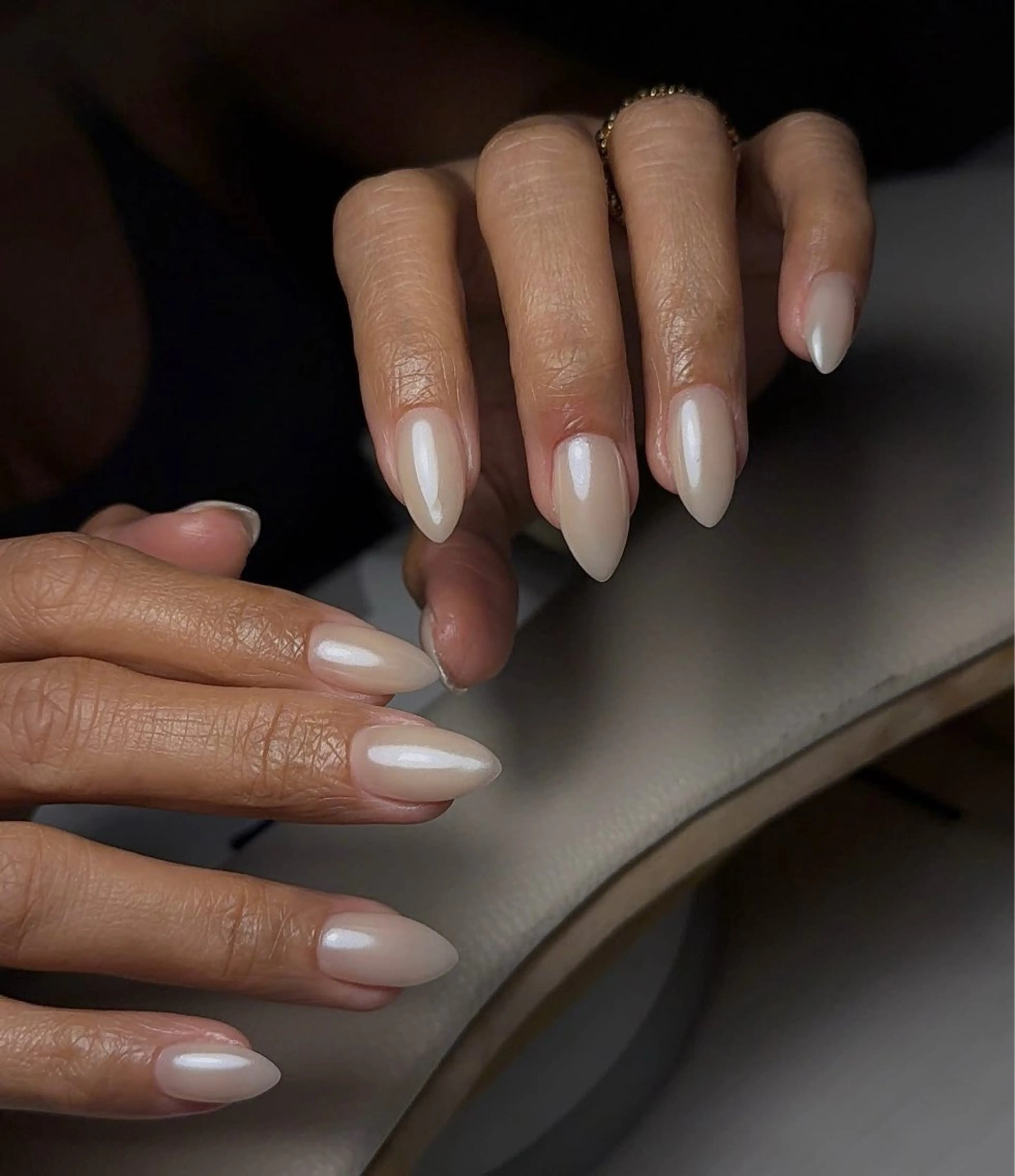 ネイル オーロラネイル ブルー チークネイル 長さ出し フットネイル ハンドネイル JIN 168 新大久保のネイルデザイン