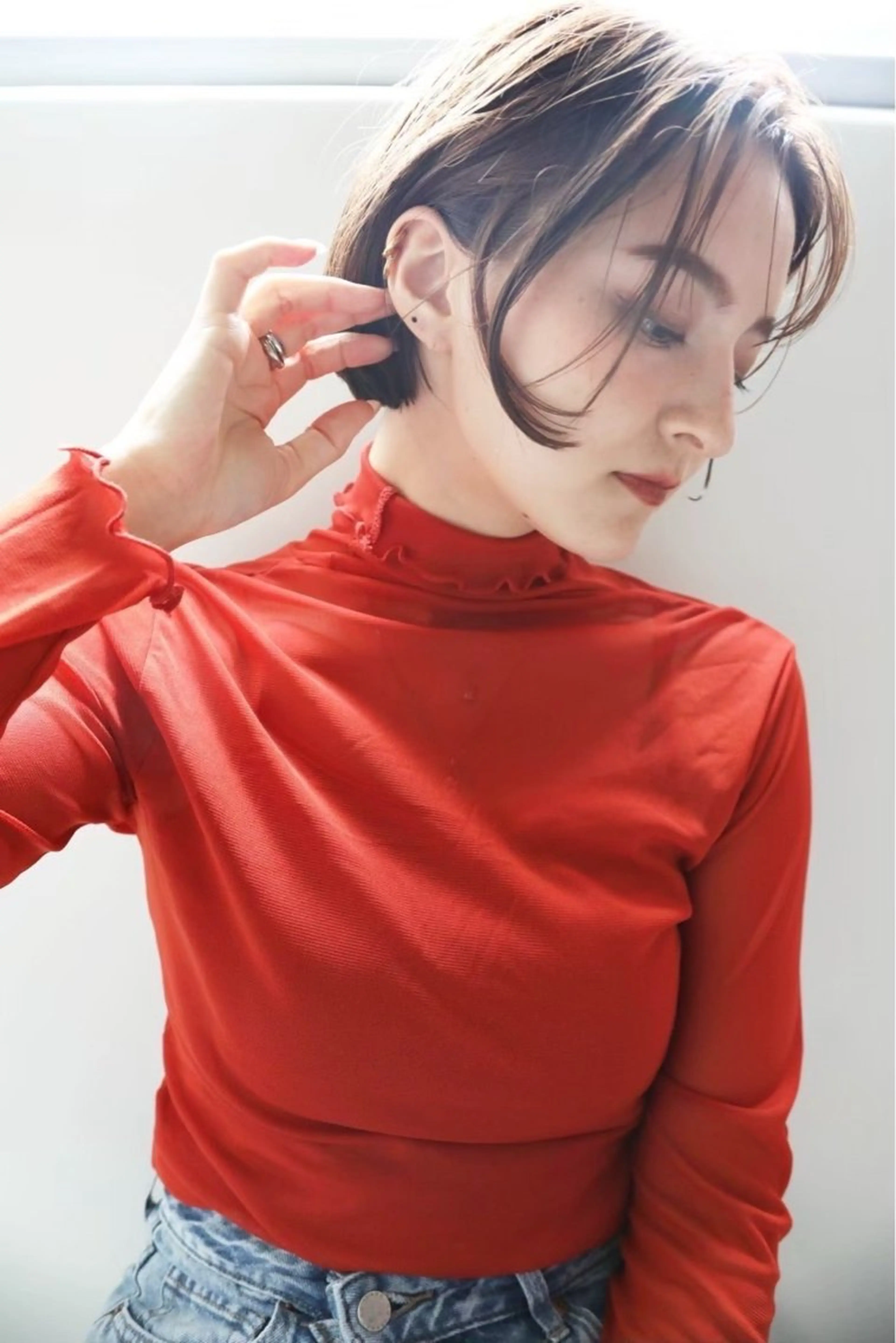 ショート オリーブ🫒レイヤー /平尾/りの‎🤍のヘアスタイル