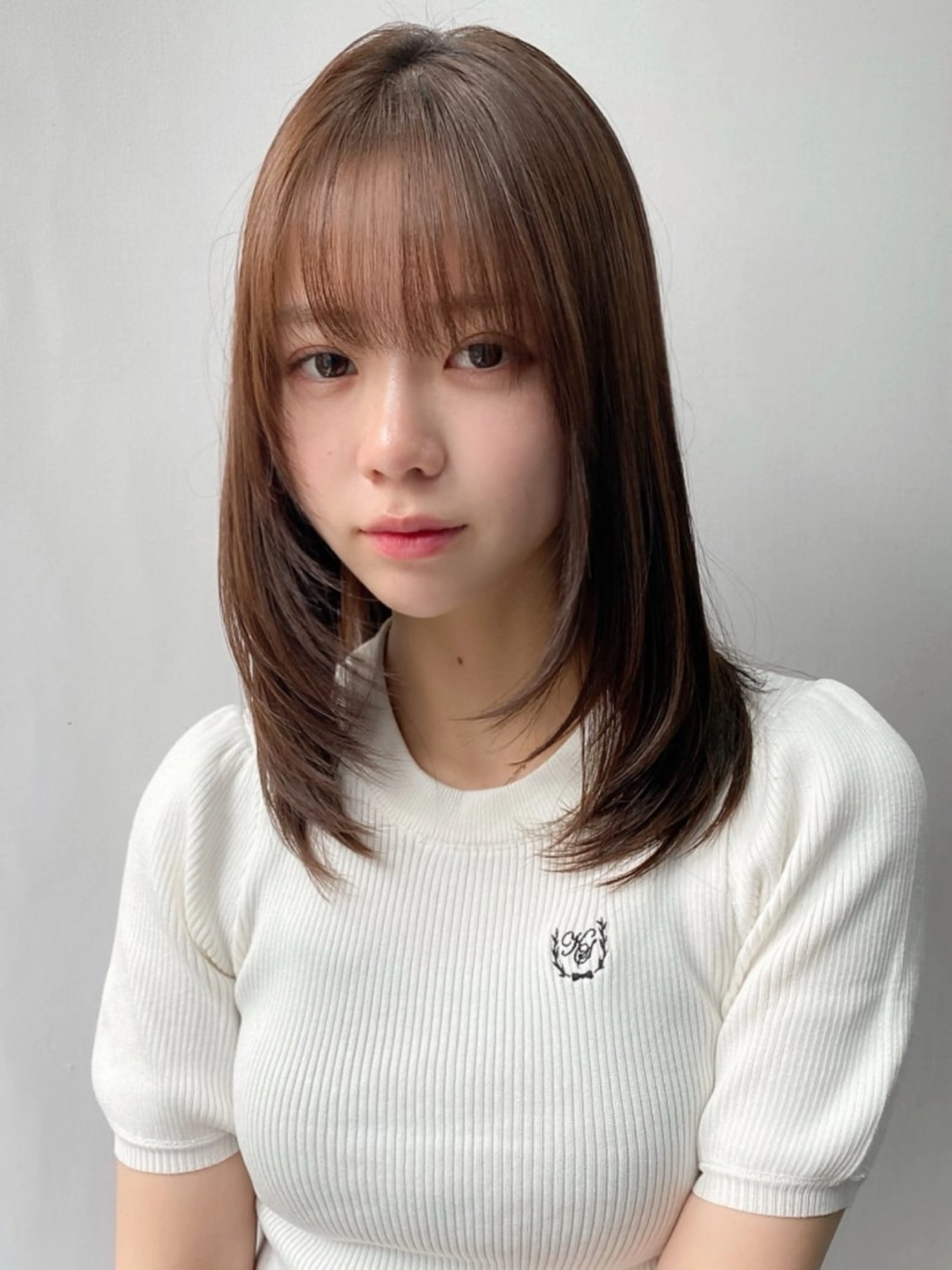 セミロング カラー 顔周りカット レイヤーカット カット ヘアカラー トリートメント レイヤー×髪質改善✨ 渋谷/佐藤侑哉のヘアスタイル