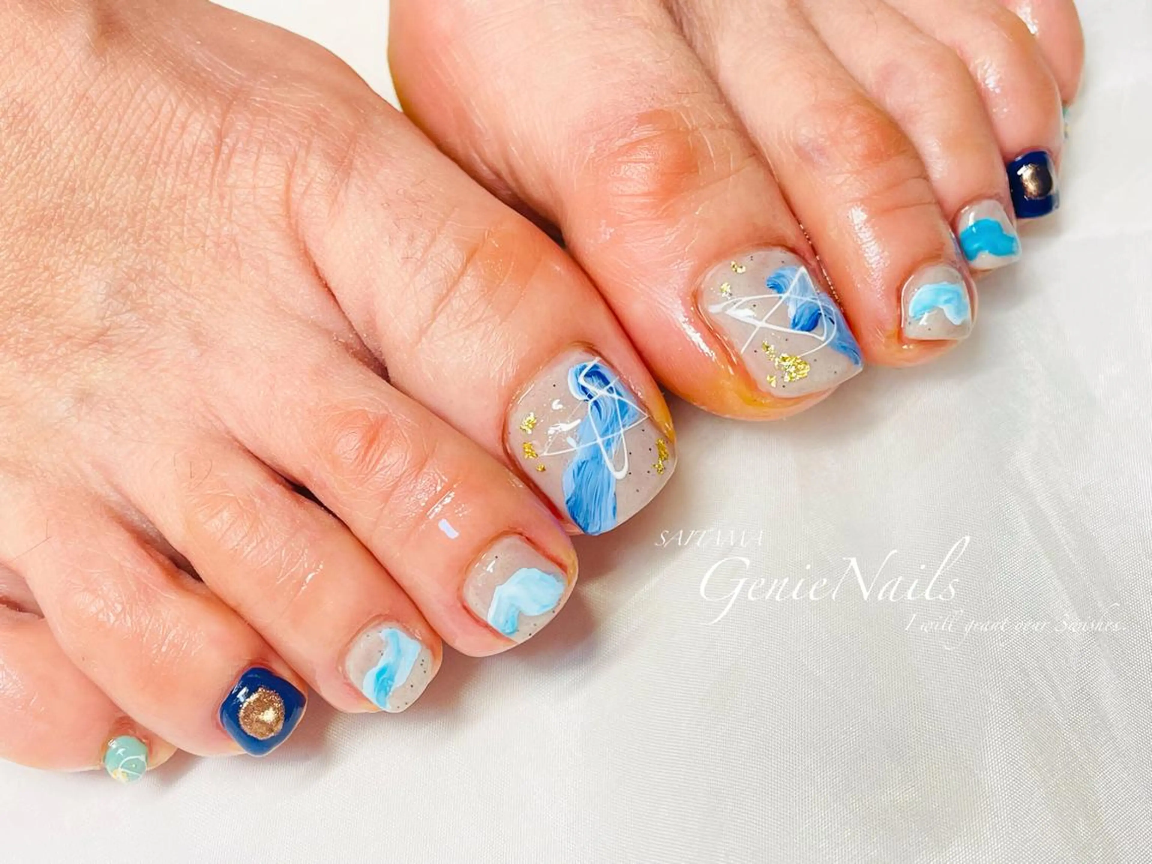 メンズ ネイル アートネイル フットネイル メンズネイル 持ち込み 冬ネイル Genie Nailsのネイルデザイン