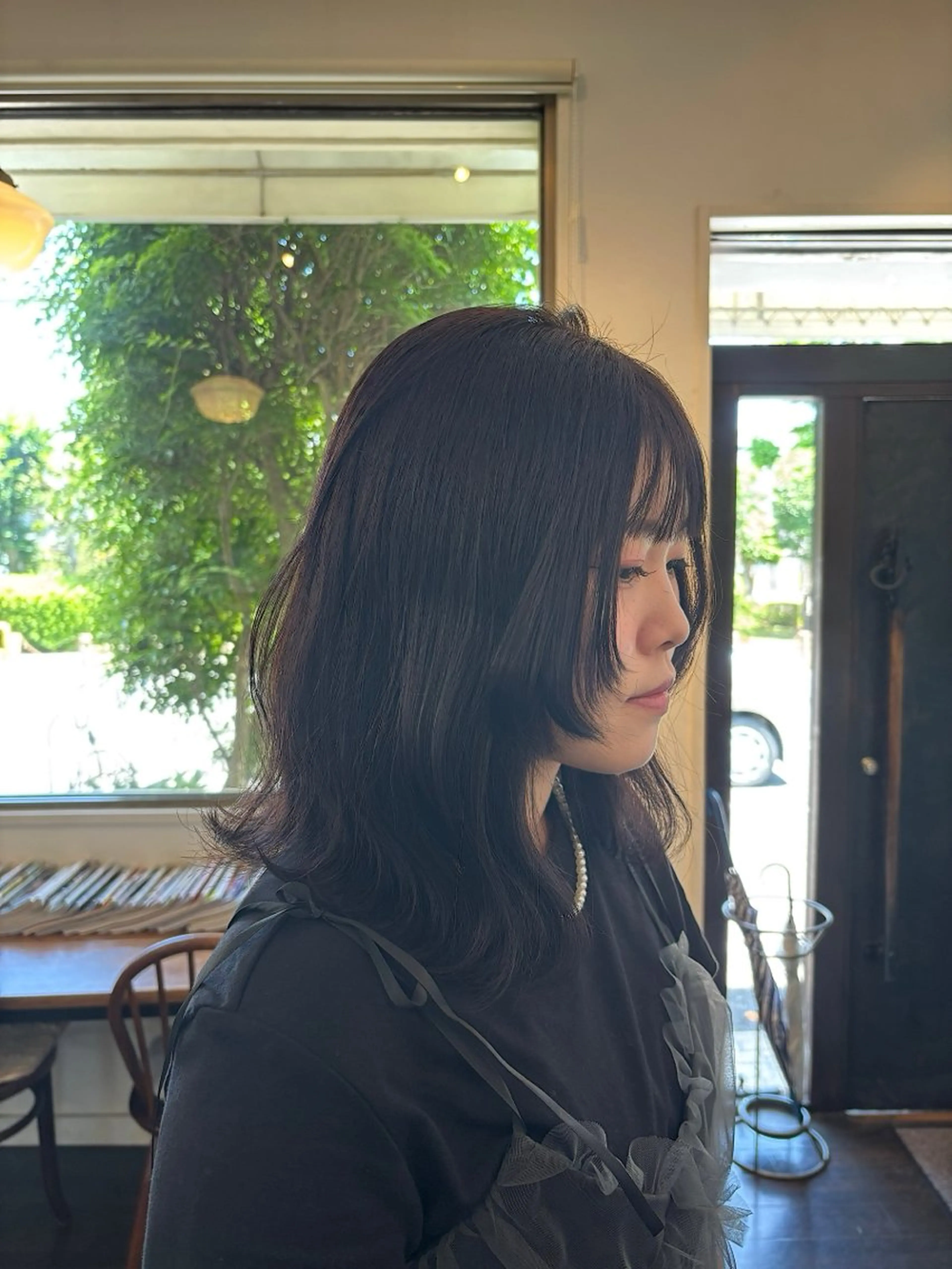 セミロング 姫カット カット ヘアカラー hair bulb所属・三國 栞音のヘアスタイル