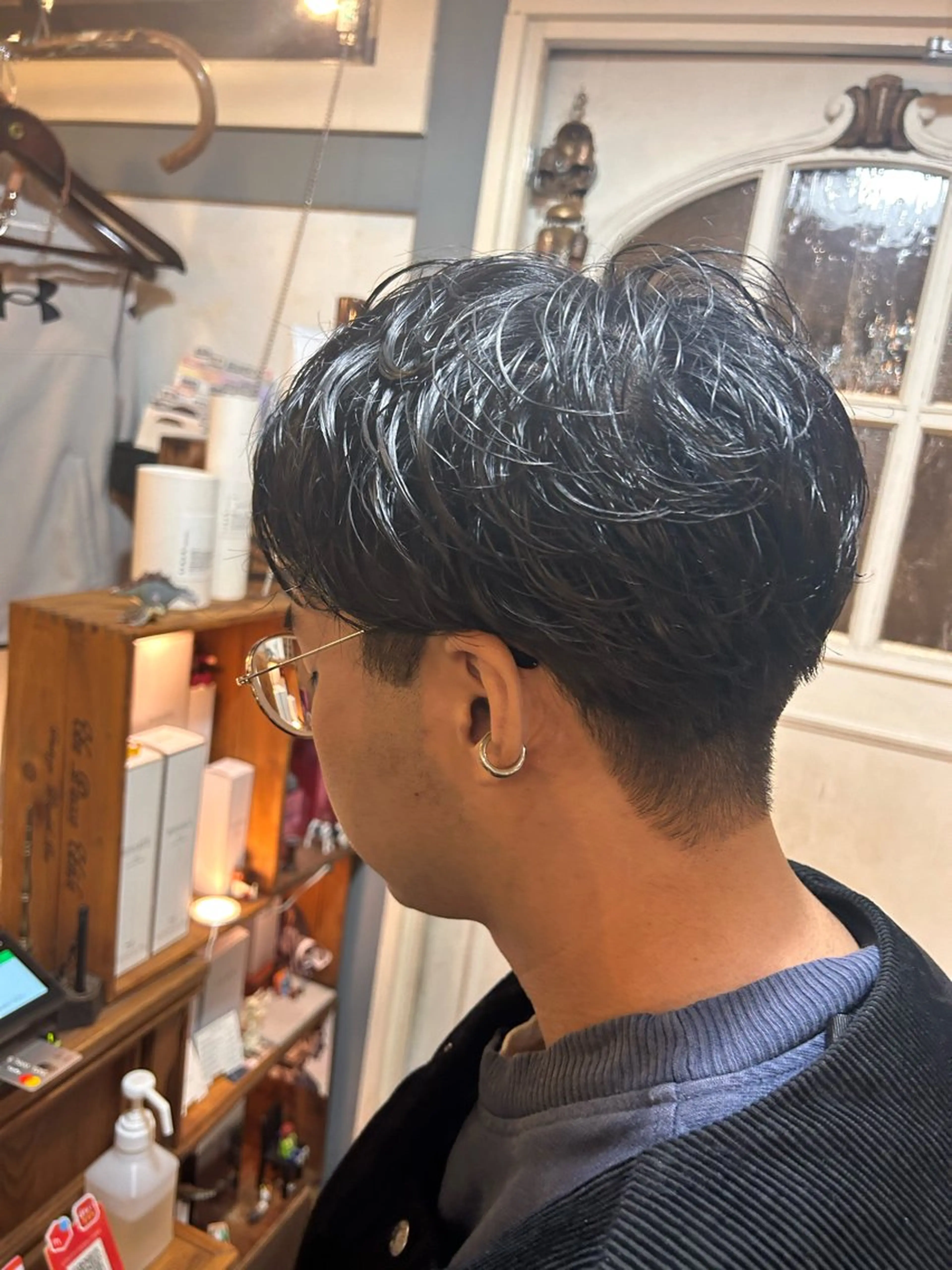 ショート パーマ メンズ カット パーマ 清水千優/パーマ/透 明感カラー/メンズのヘアスタイル