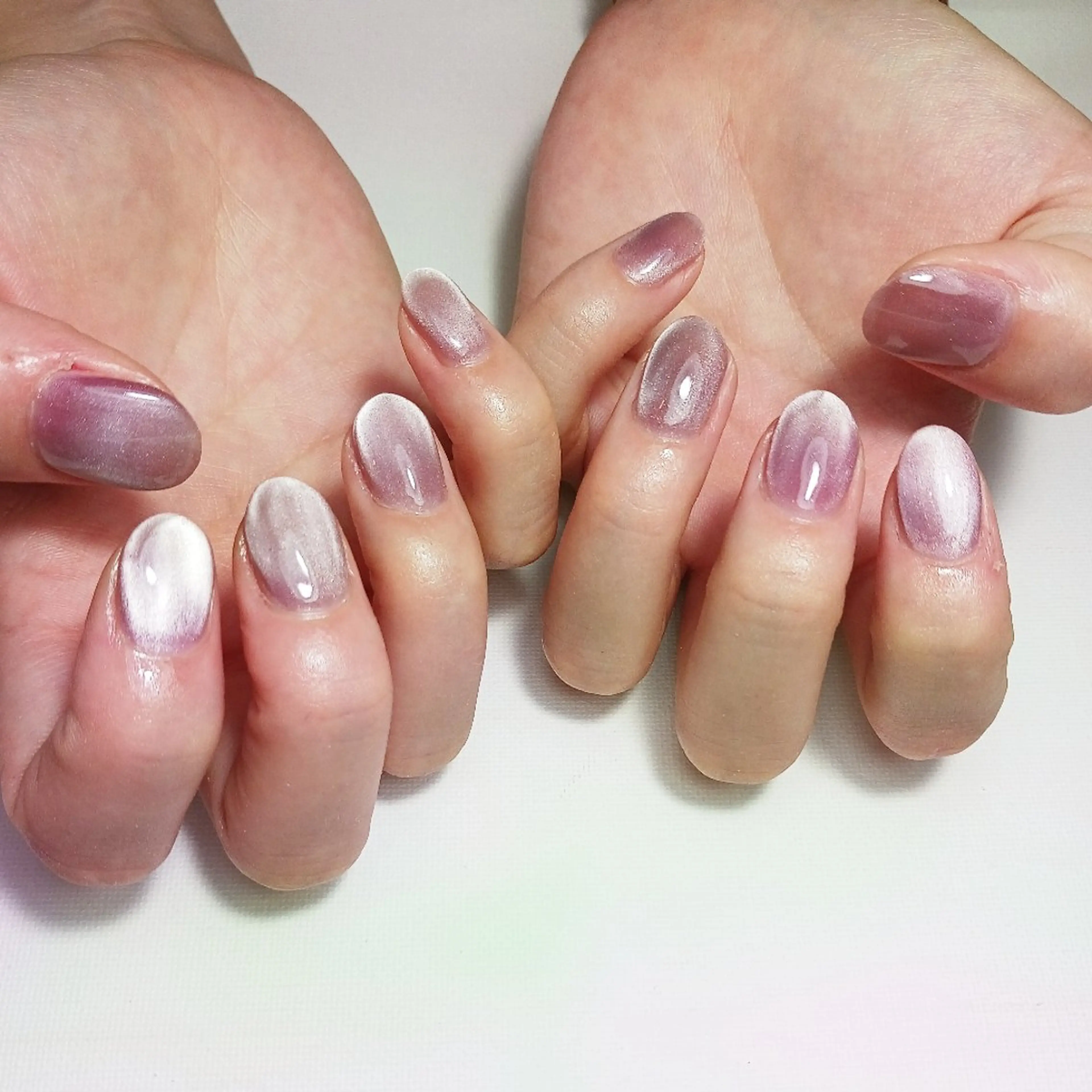 ネイル ジェルネイル マグネットネイル 持ち込み ピンク ショートネイル ハンドネイル owlnail /持込みデザイン専門のネイルデザイン