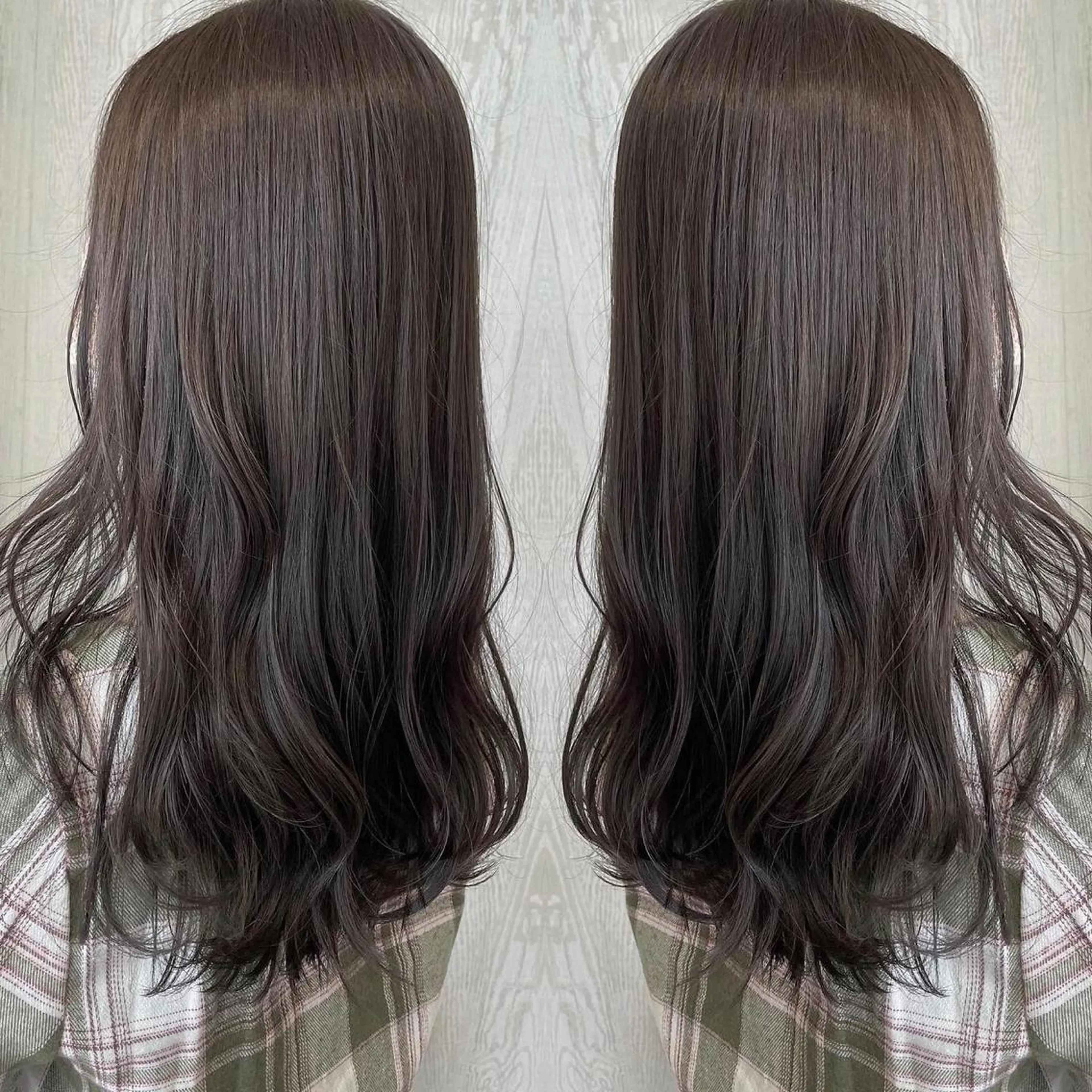 ロング カラー アッシュ 透明感カラー グレージュ オリーブグレージュ オリーブグレー カット ヘアカラー トリートメント 河合秀明/ショート /ボブ/レイヤーのヘアスタイル