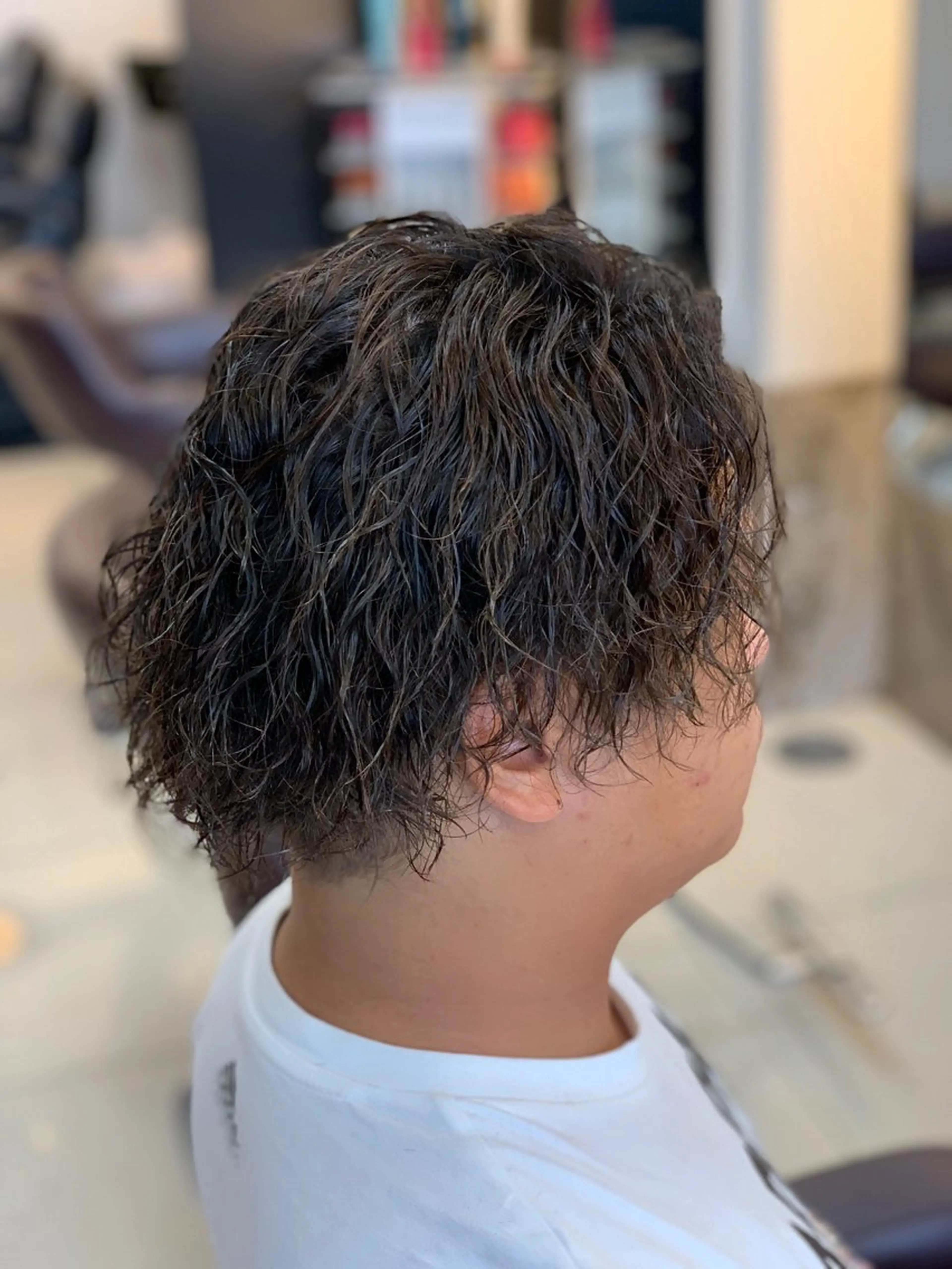 ショート パーマ 伸ばしかけ スパイラルパーマ パーマ SOYON西大寺店所属・ダブルカラー/ 髪質改善💎安藤のヘアスタイル