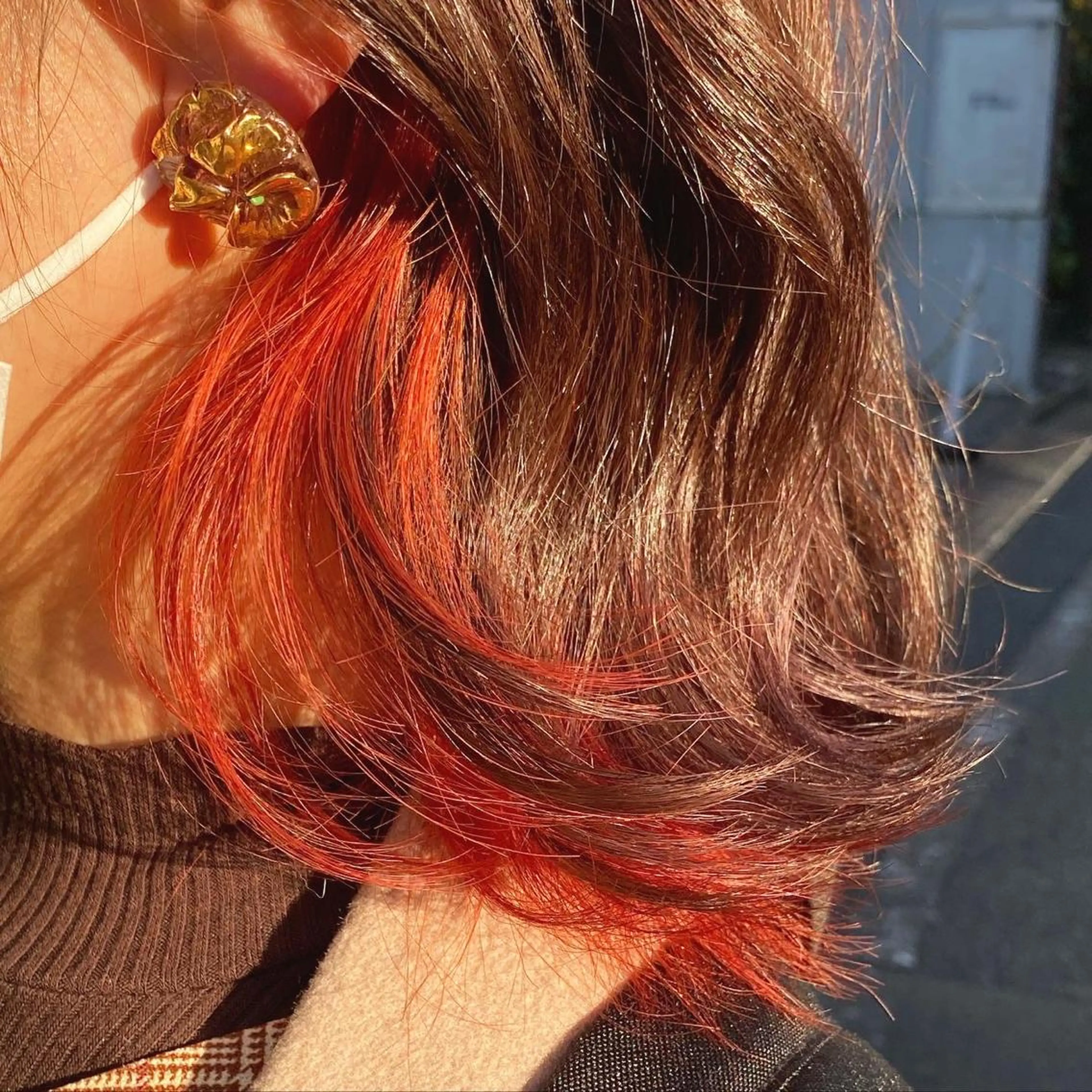 セミロング カラー インナーカラー お任せヘア☘️☘️ 及川渚のヘアスタイル