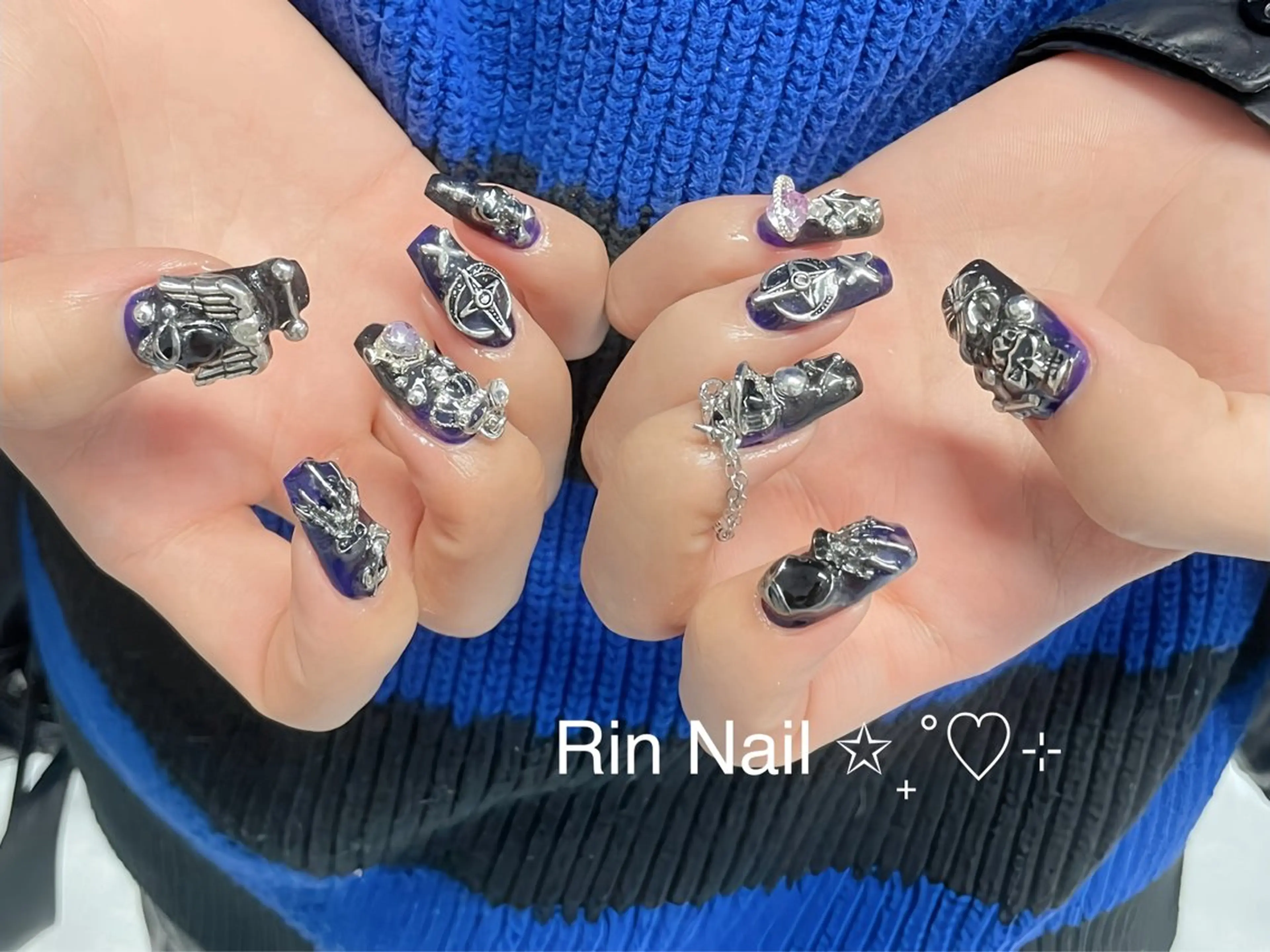 ネイル アートネイル ロングネイル ニュアンスネイル スカルプネイル ネイルチップ ハンドネイル Rin Nail 新大久保店のネイルデザイン