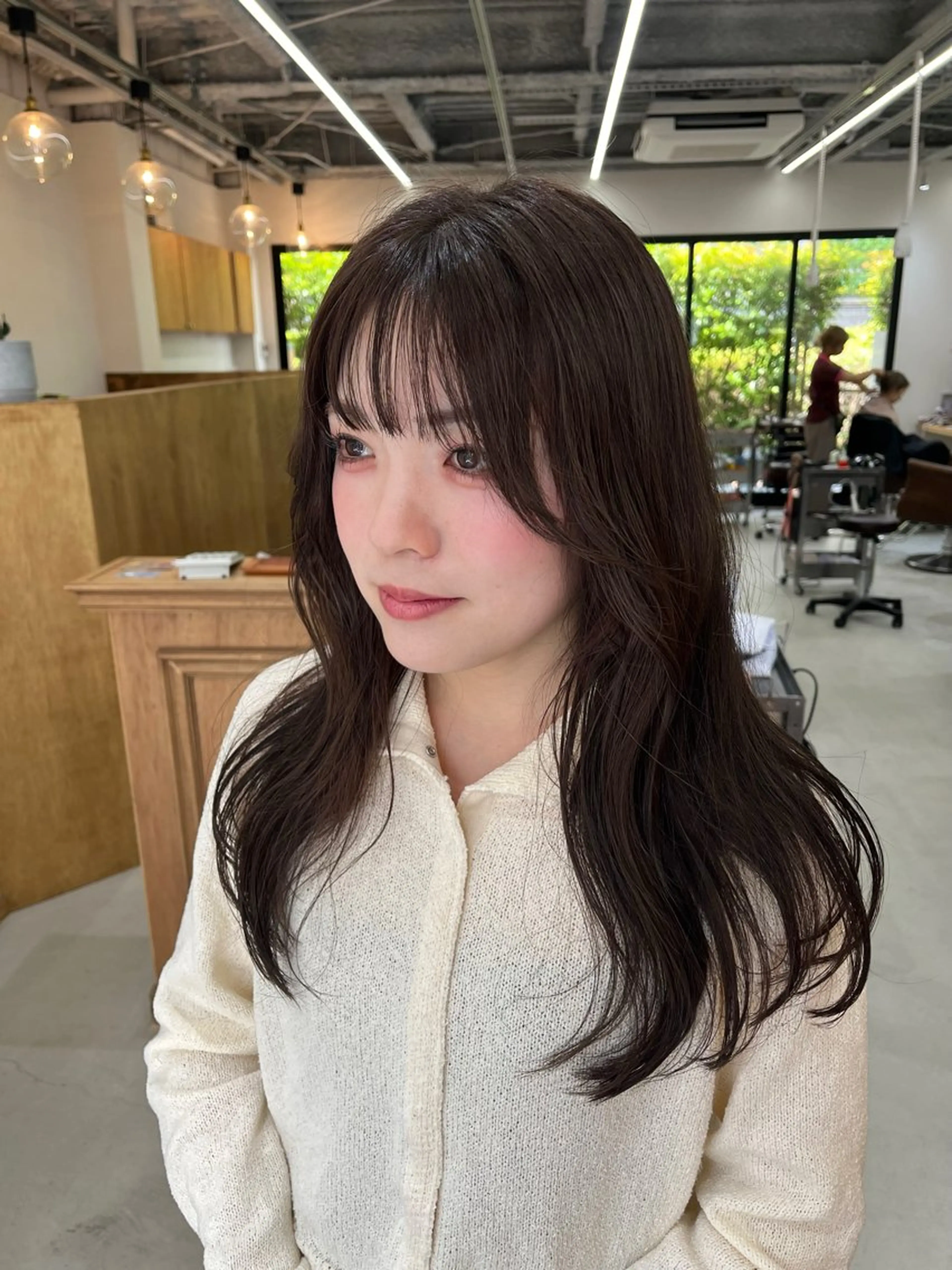 ロング カラー ブラウンカラー チョコレートブラウン くすみブラウン カット ヘアカラー miyu /レイヤー/ブリーチのヘアスタイル