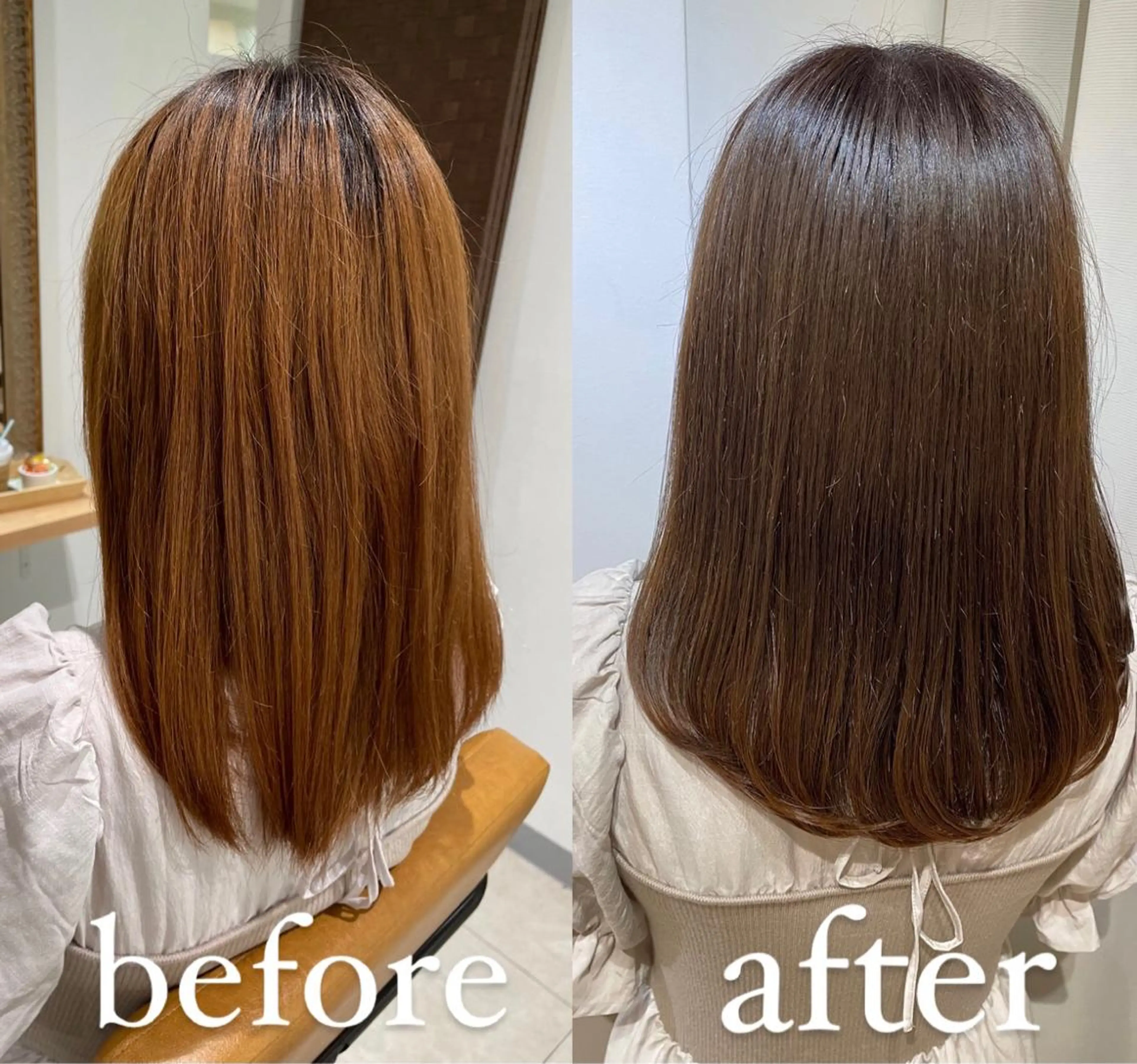 ミディアム カラー ブラウンカラー カット ヘアカラー トリートメント 過去一の柔髪ヘア 🌿IVYjoureのヘアスタイル