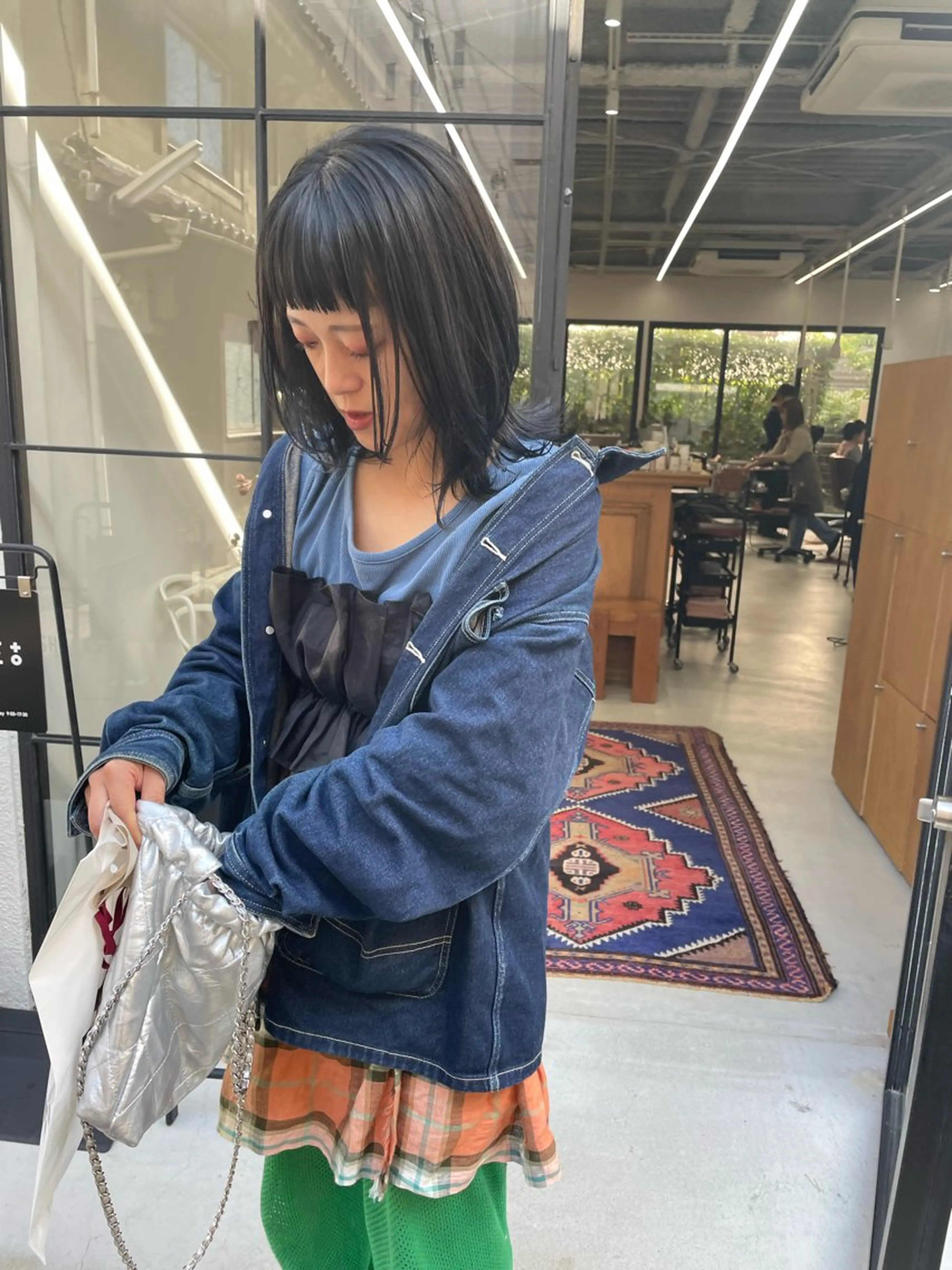 ミディアム カラー パーマ ヘアアレンジ メンズ ネイビーカラー カット ヘアカラー トリートメント tatsumi/ボブ ウルフ/レイヤーのヘアスタイル