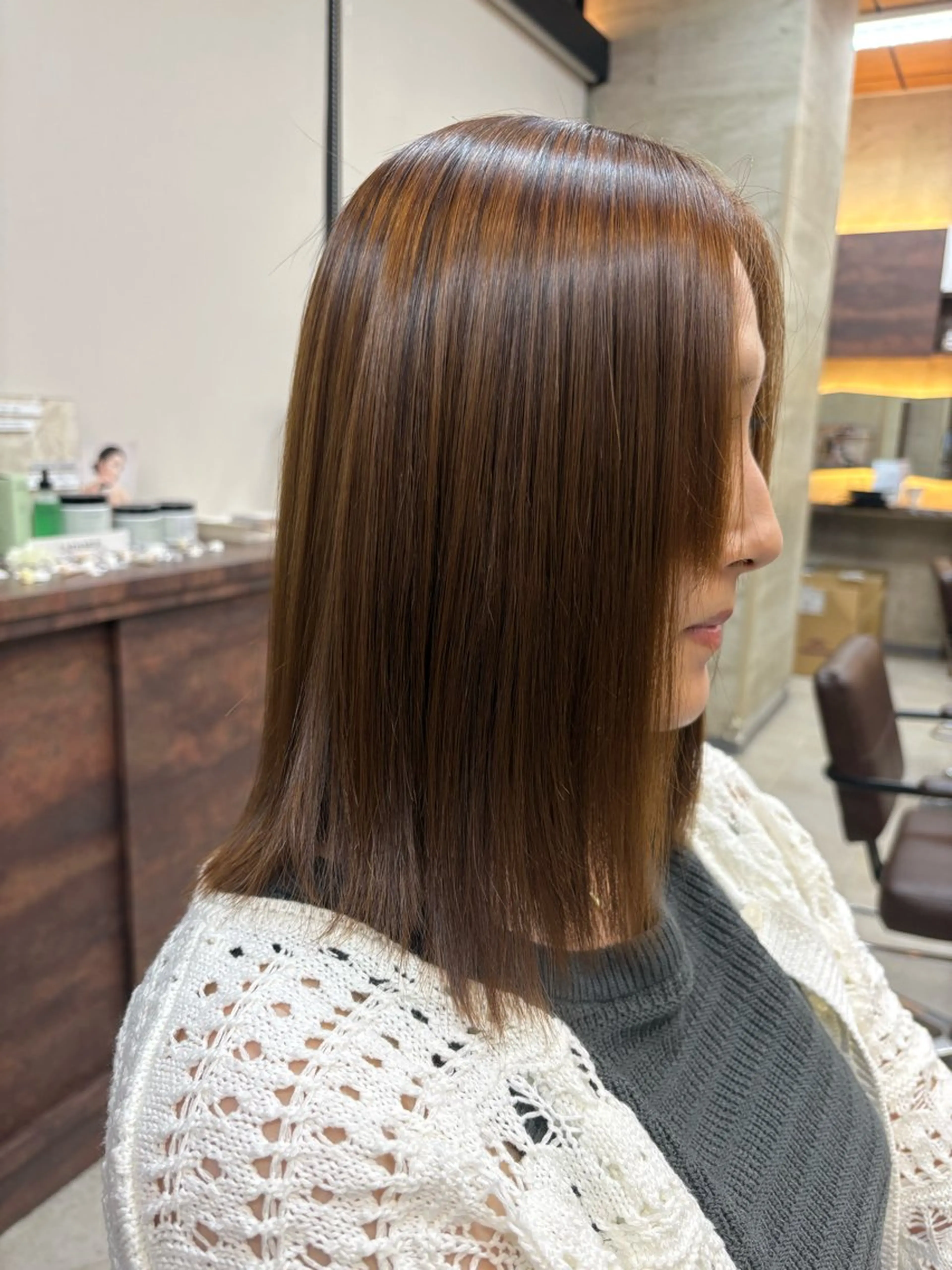 縮毛矯正🩵　オージュアトリートメント付き👑　肩上　ブロー込み🌟の写真