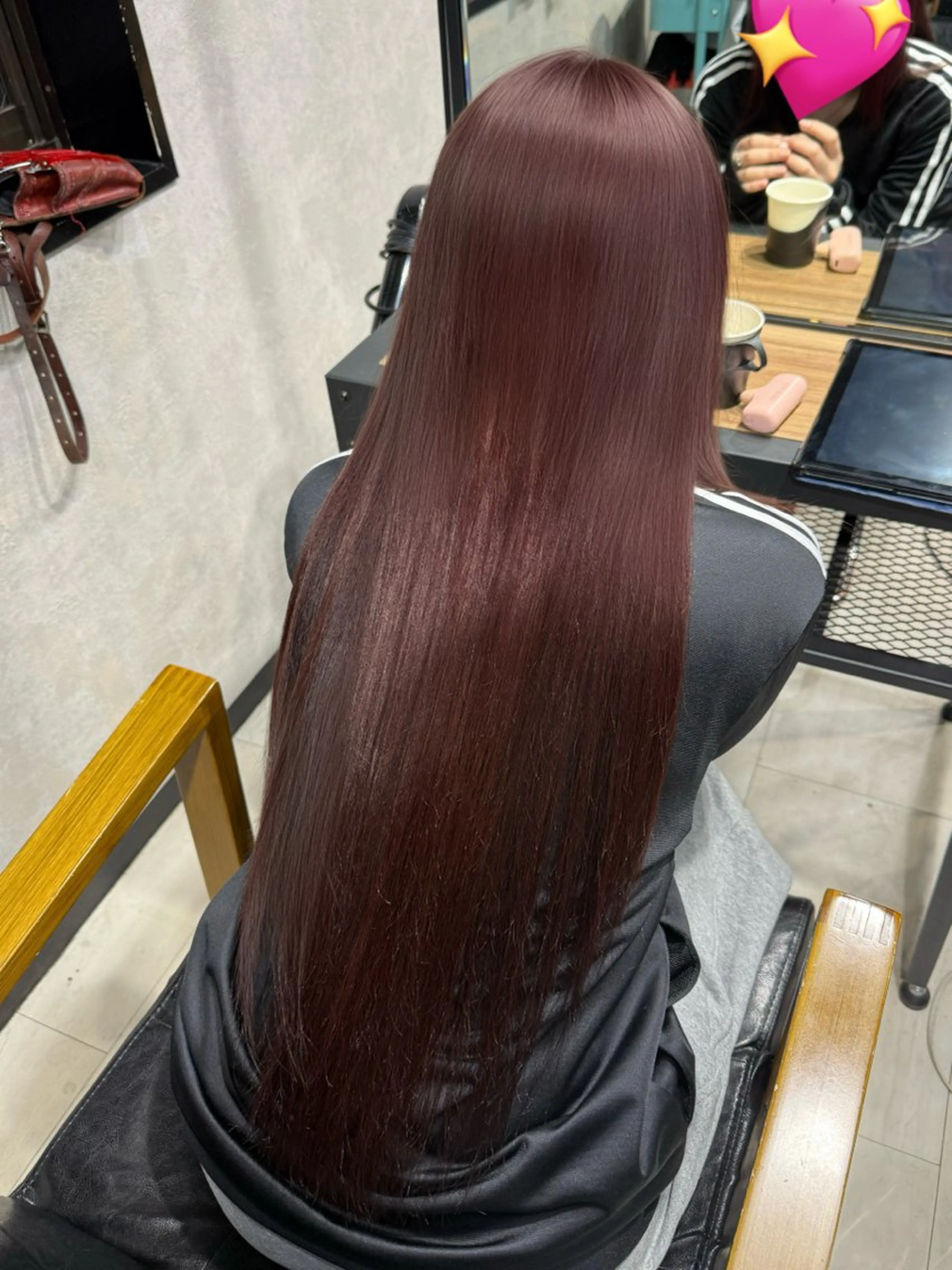 ロング カラー ブラウンカラー ピンクカラー ピンクブラウン ヘアカラー 韓国ヘア りんのヘアスタイル