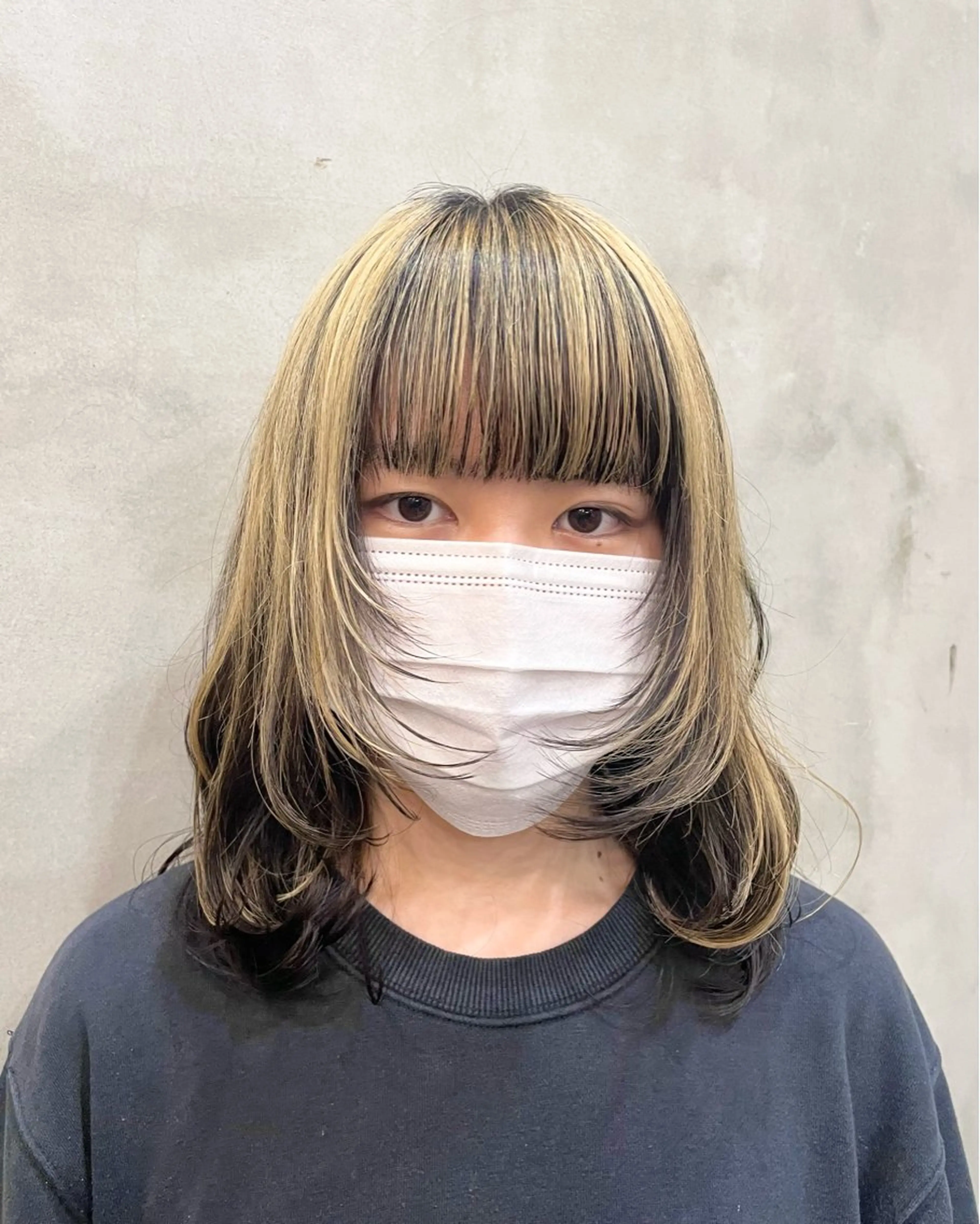 ミディアム カラー ヘアアレンジ カット ヘアカラー トリートメント 【ピンク/韓国ヘア/ ヘアセット】亜海のヘアスタイル