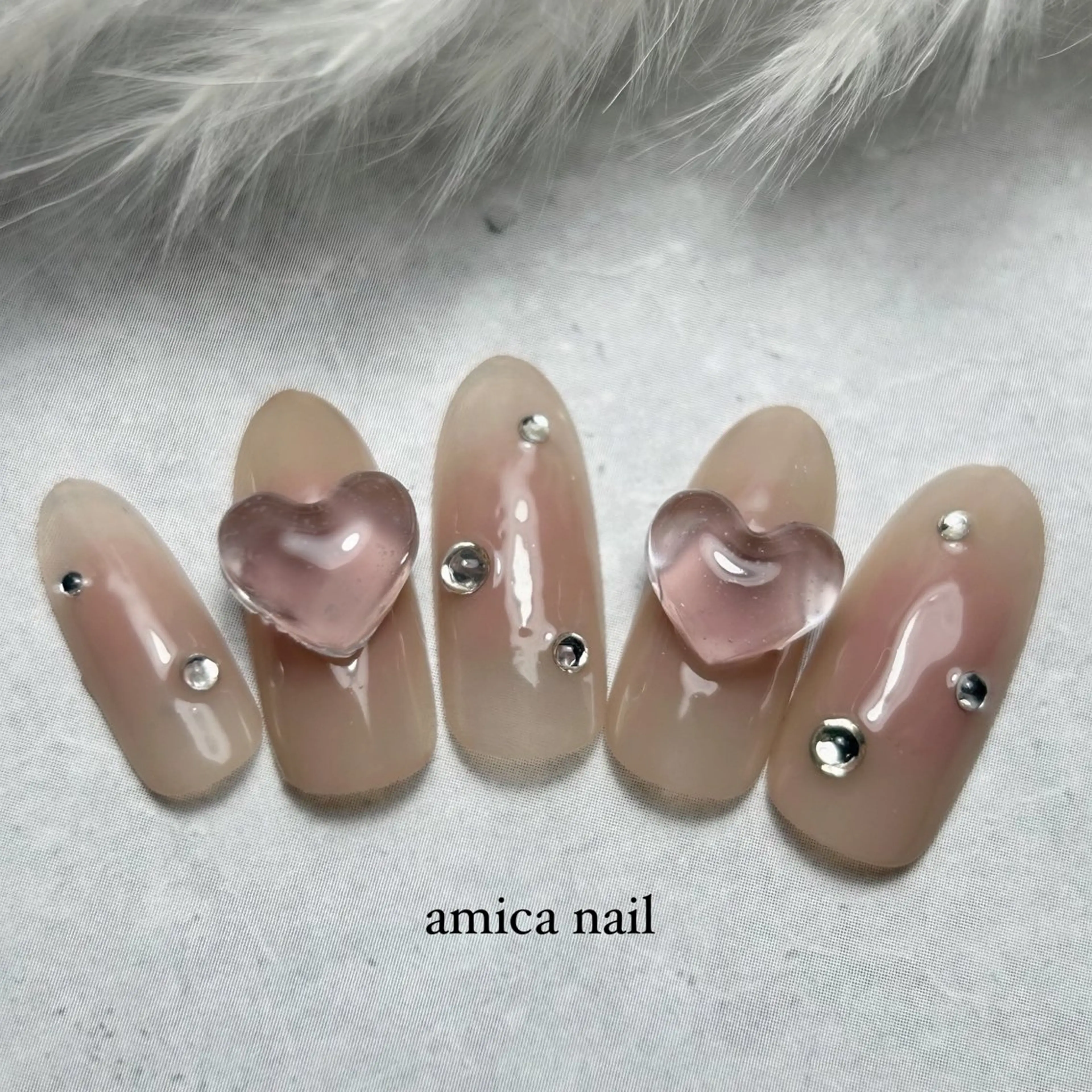ネイル ブラウン チークネイル _amica nail_のネイルデザイン