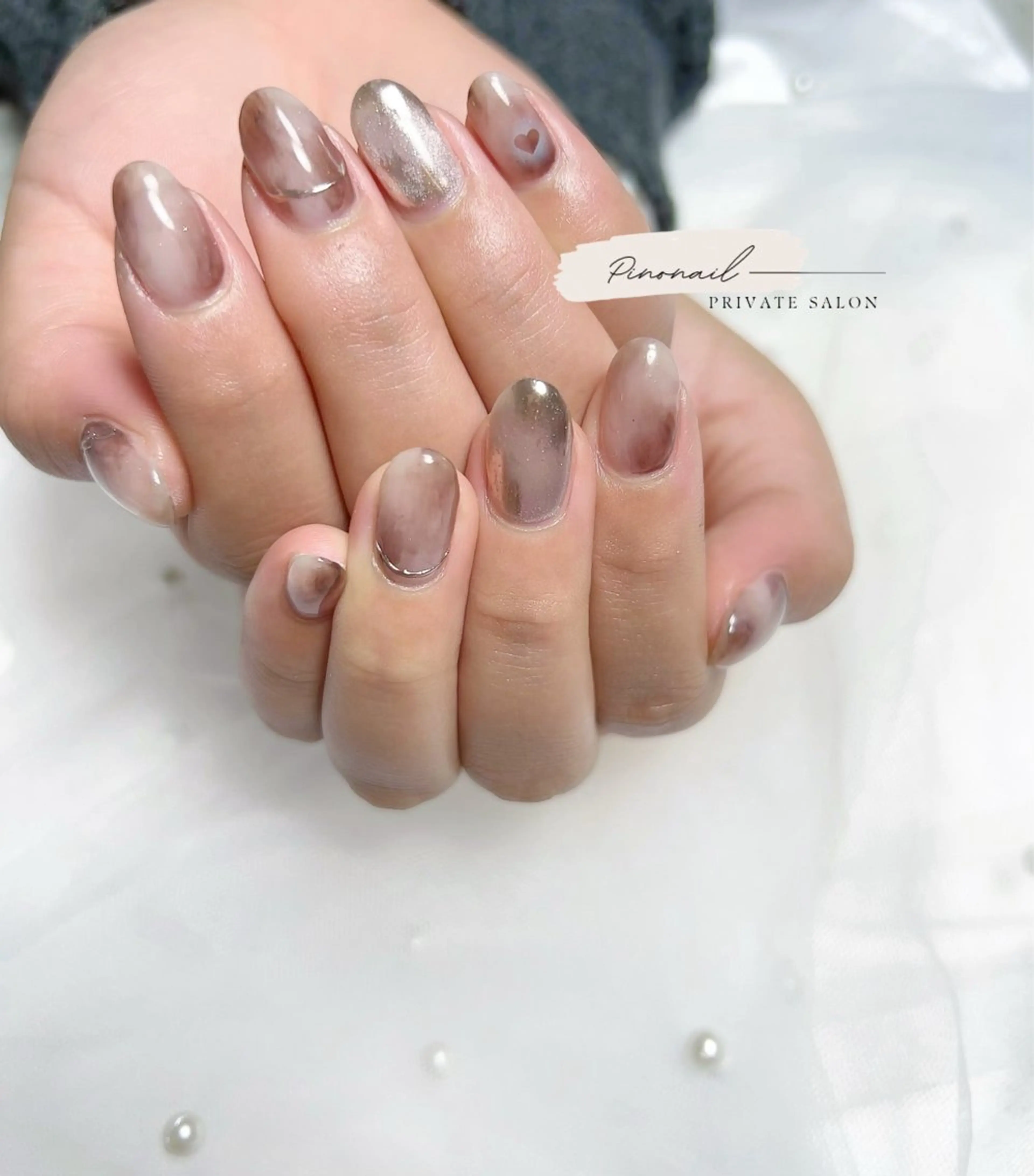 ネイル ハート ハンドネイル pinonail所属・Pino Nailのネイルデザイン