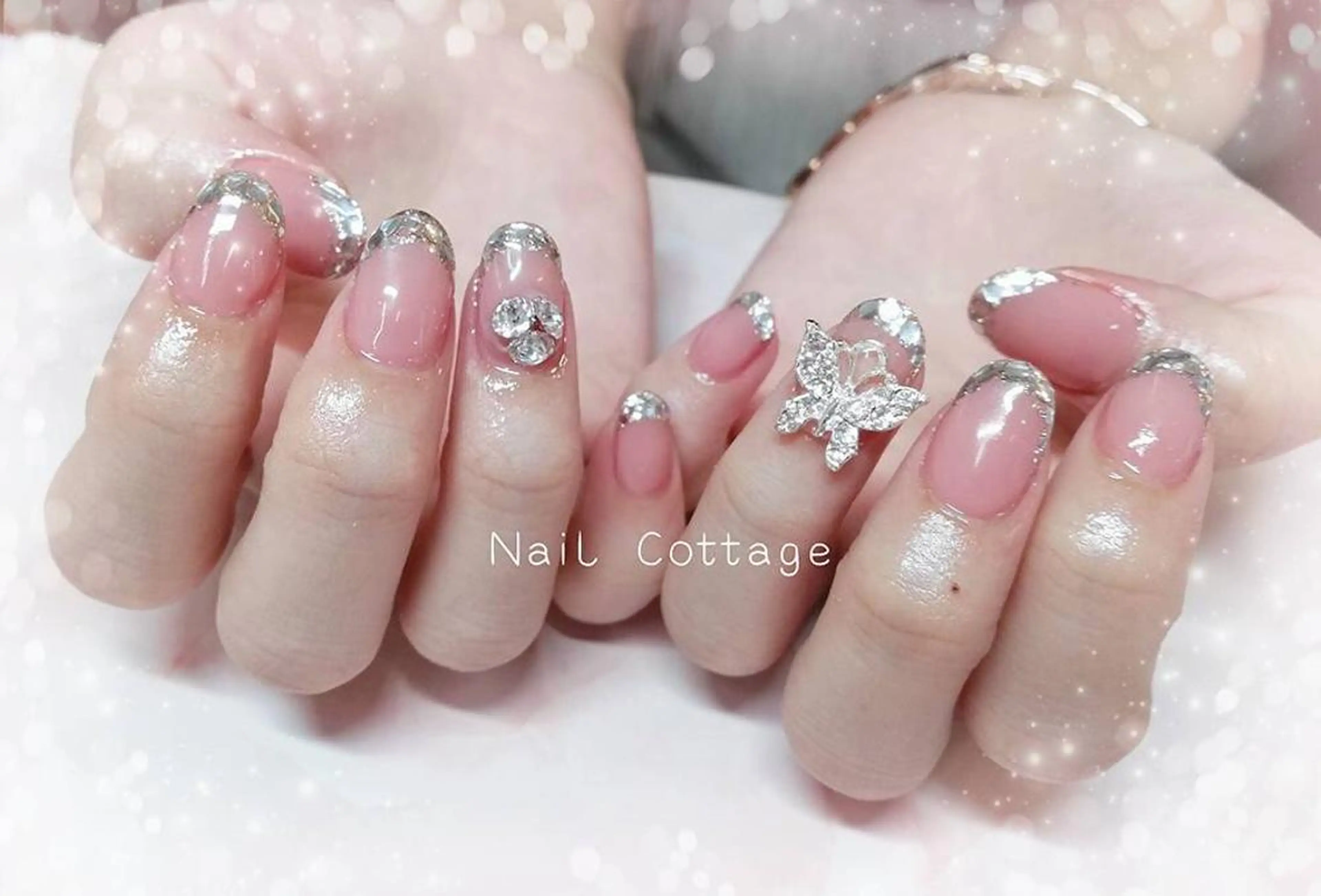 ネイル アートネイル ハート キラキラネイル 韓国ネイル Nail cottageのネイルデザイン