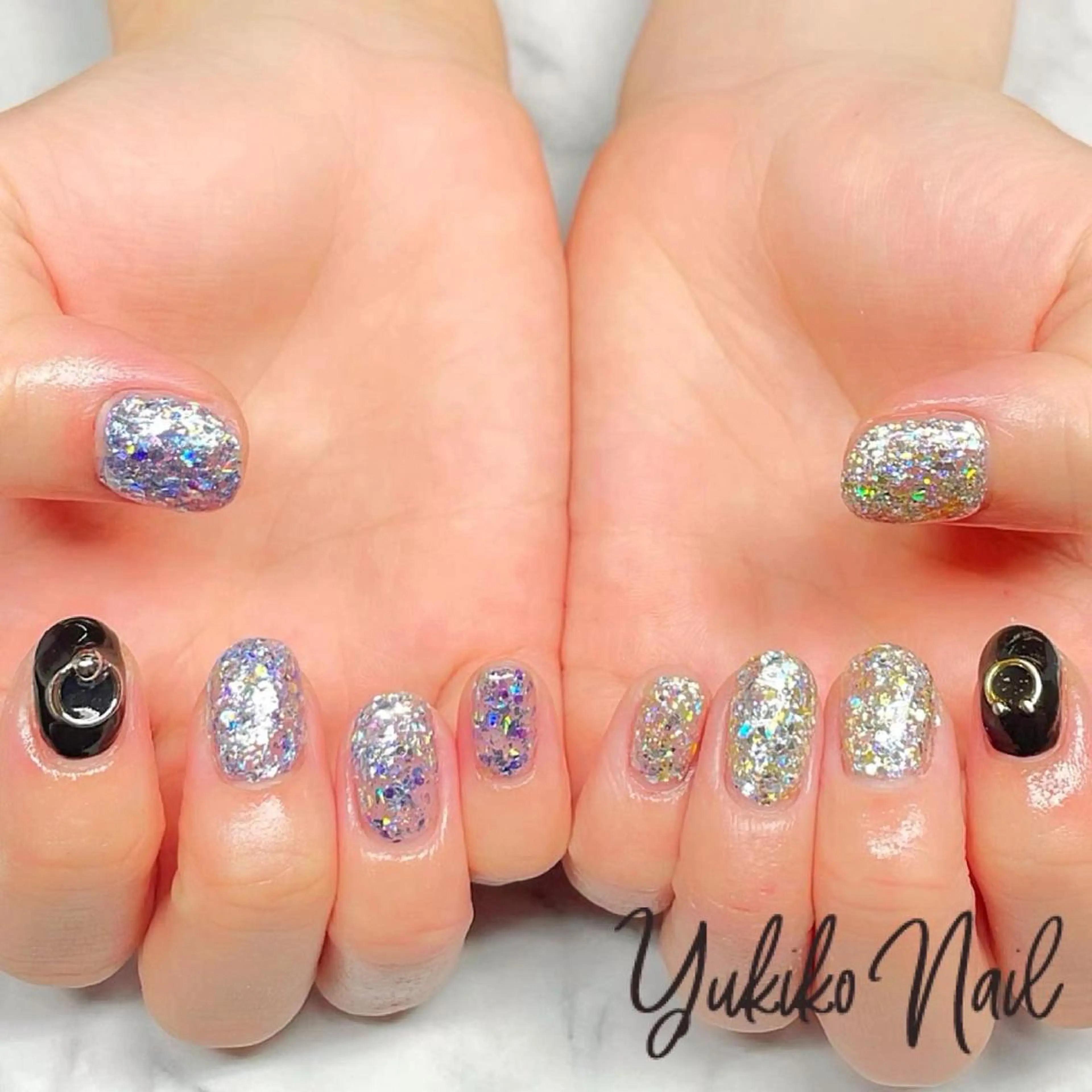 ネイル キラキラネイル ラメ(グリッター) 持ち込み ハンドネイル ユキコ ネイルのネイルデザイン