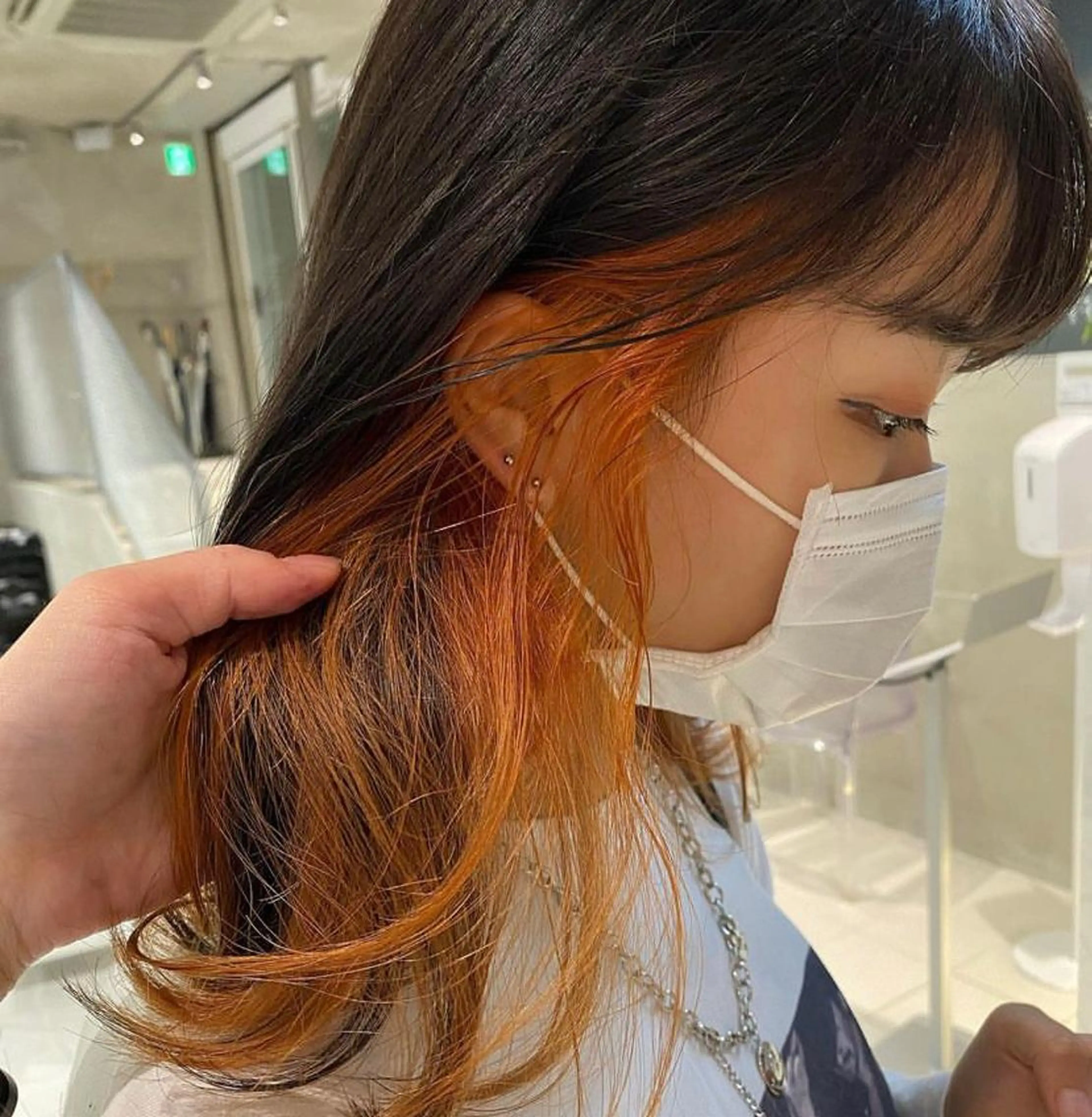 ミディアム ヘアカラー ボブ/ハイトーン REINAのヘアスタイル