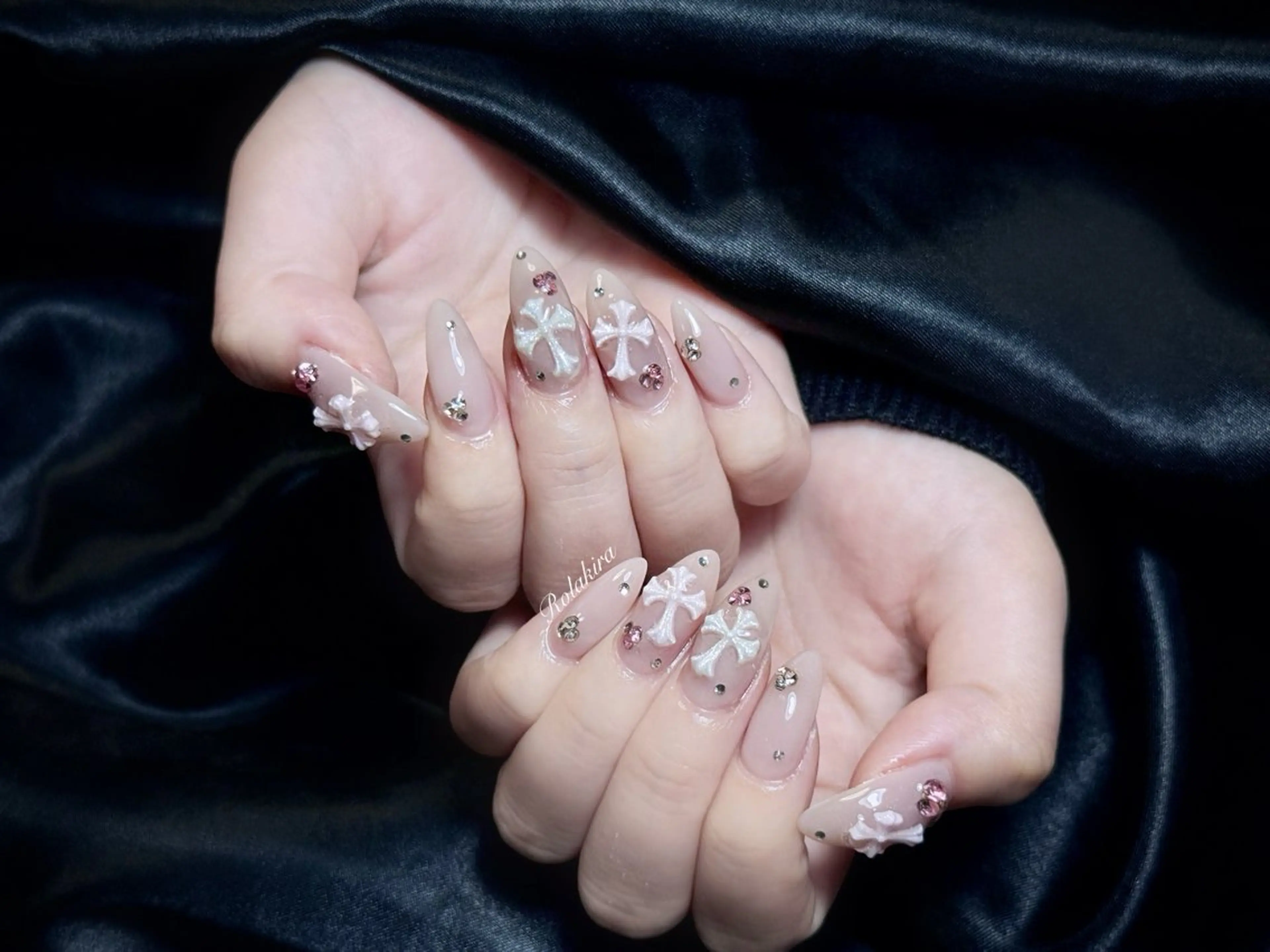 ネイル チークネイル 長さ出し フレンチネイル ジェルネイル 韓国ネイル ハンドネイル Rola kira 麗のネイルデザイン