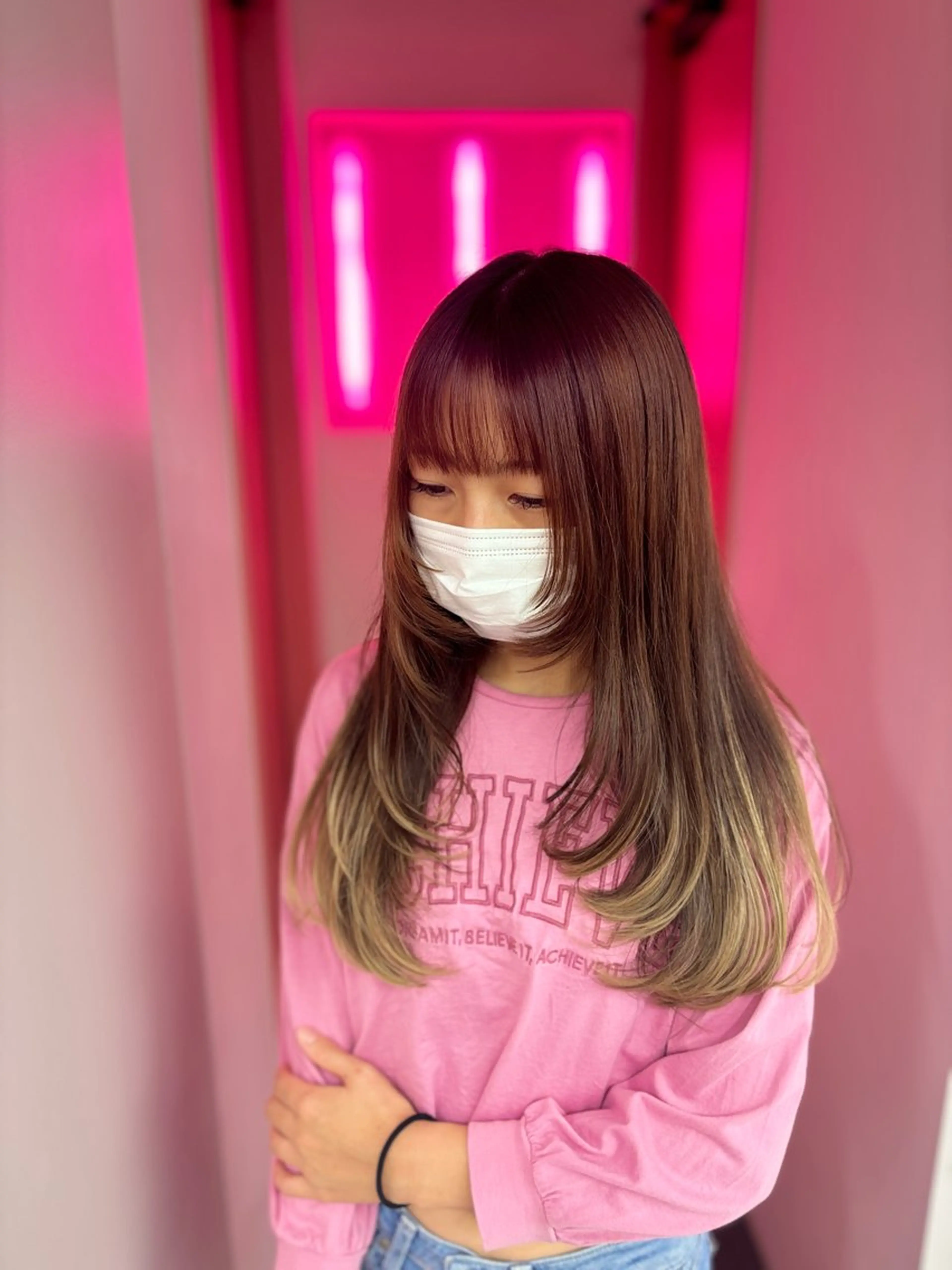 ロング 田中麻鈴/ハイトーン /ミルクティーのヘアスタイル