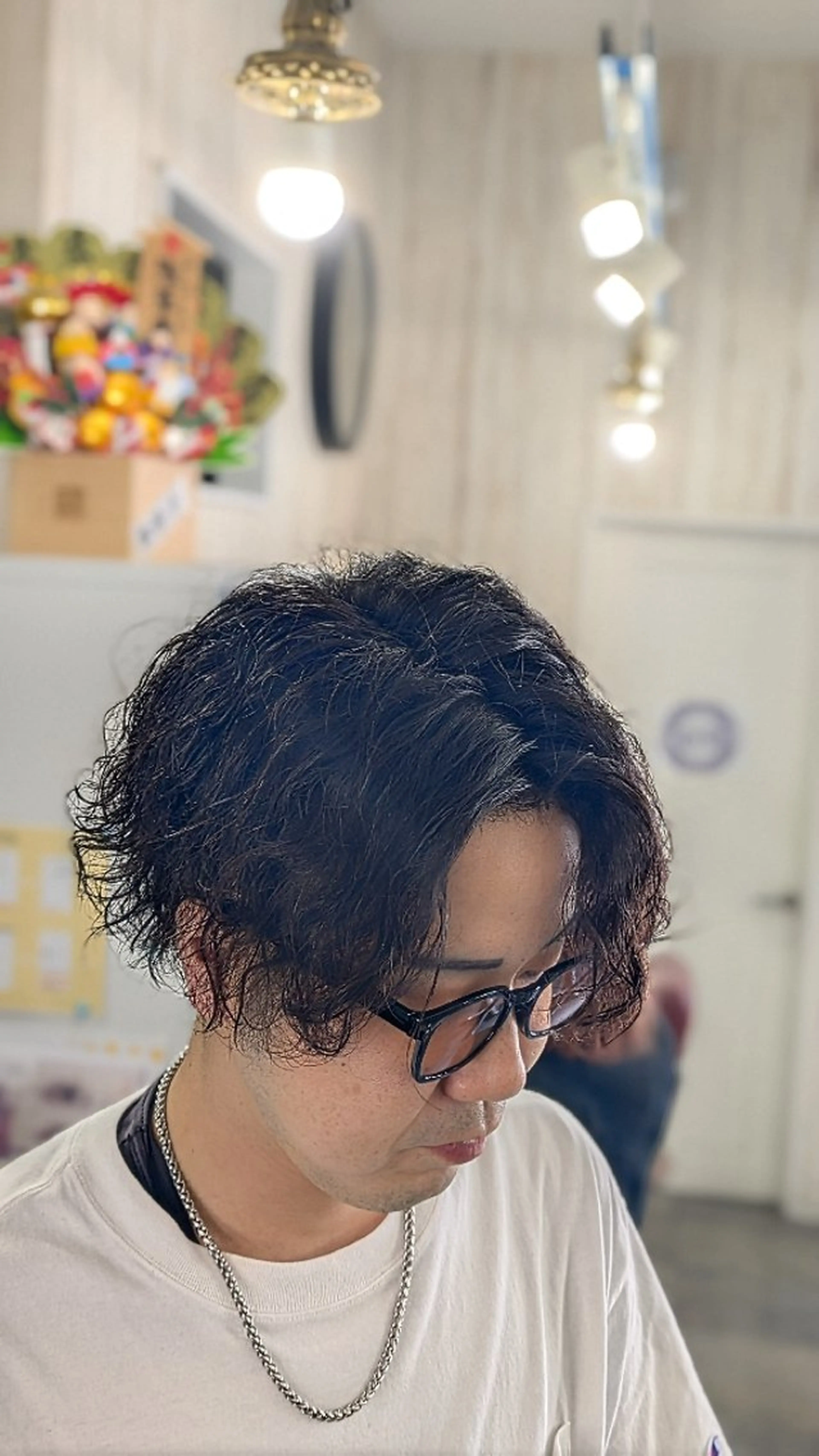 パーマ メンズ アップバング センターパート フェードカット メンズ韓国風 韓国マッシュ カット パーマ トリートメント メンズパーマ/ボブ/ レイヤー店長えのもとのヘアスタイル