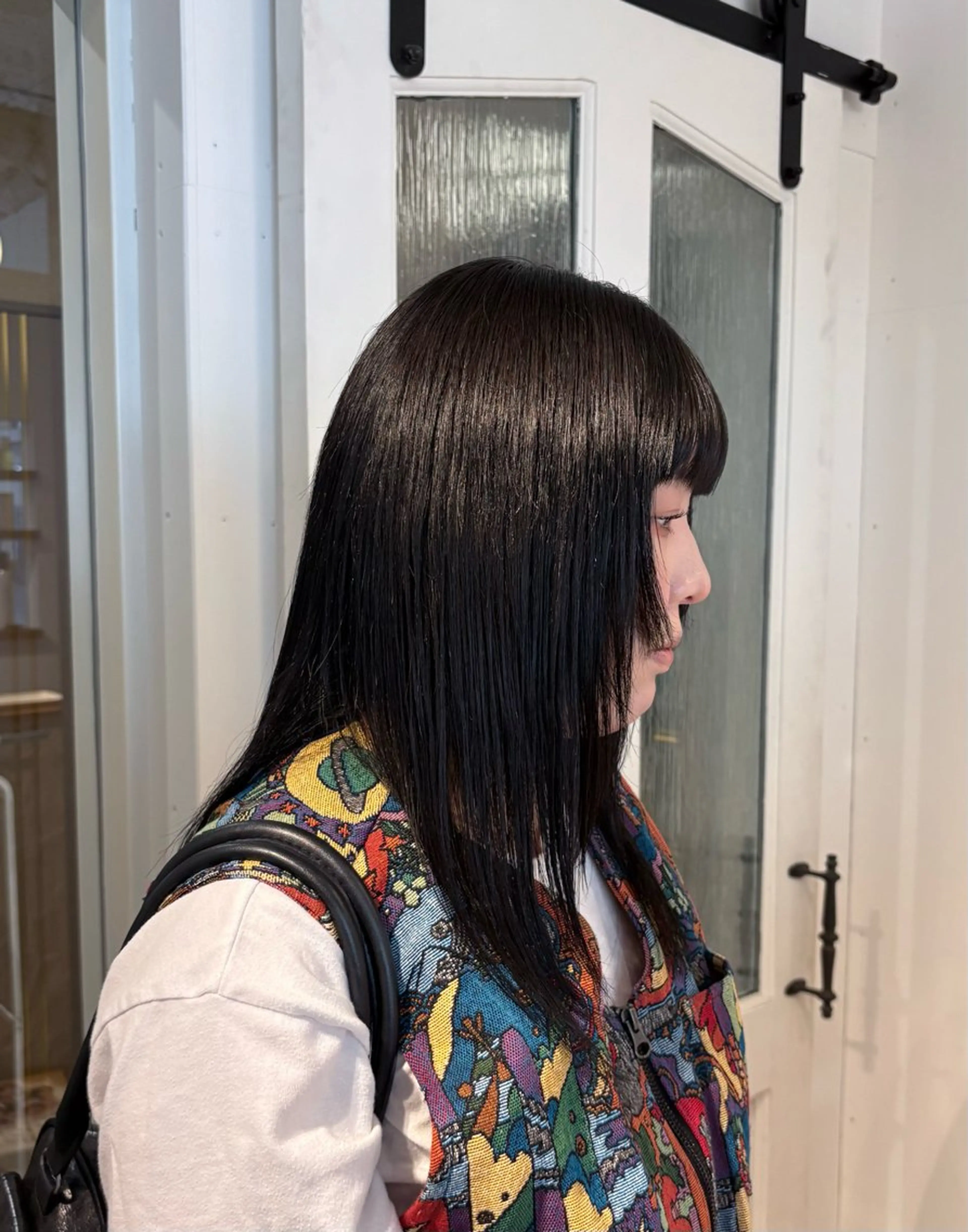 ロング カラー 黒髪 ヘアカラー トリートメント rina/似合わせ/ 艶髪カラー/髪質改善のヘアスタイル