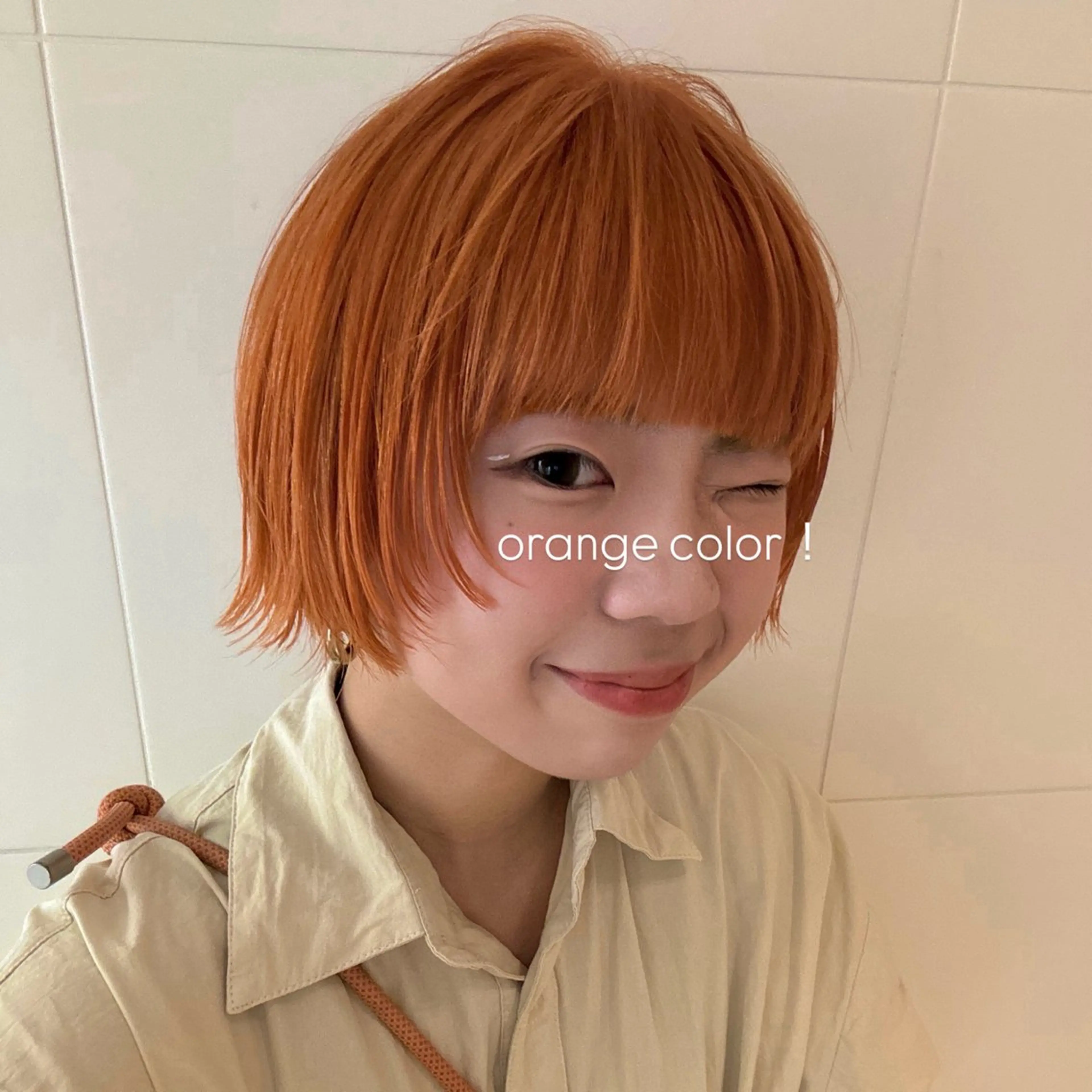 ミディアム カラー 暖色/ブリーチカラー 🍊 yu-na.のヘアスタイル