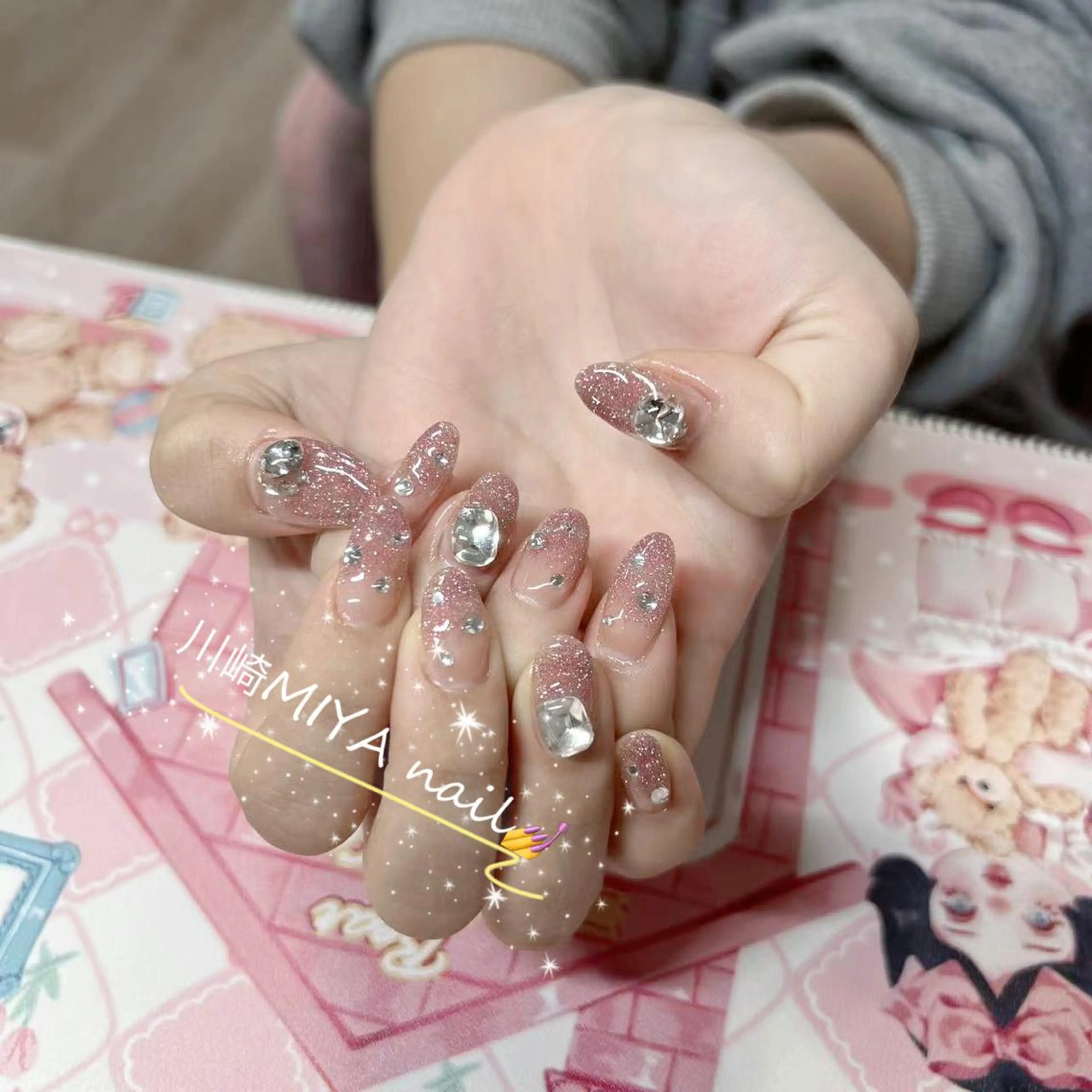 セミロング ハンドネイル ハンドケア 💜MIYA nail川崎店のネイルデザイン