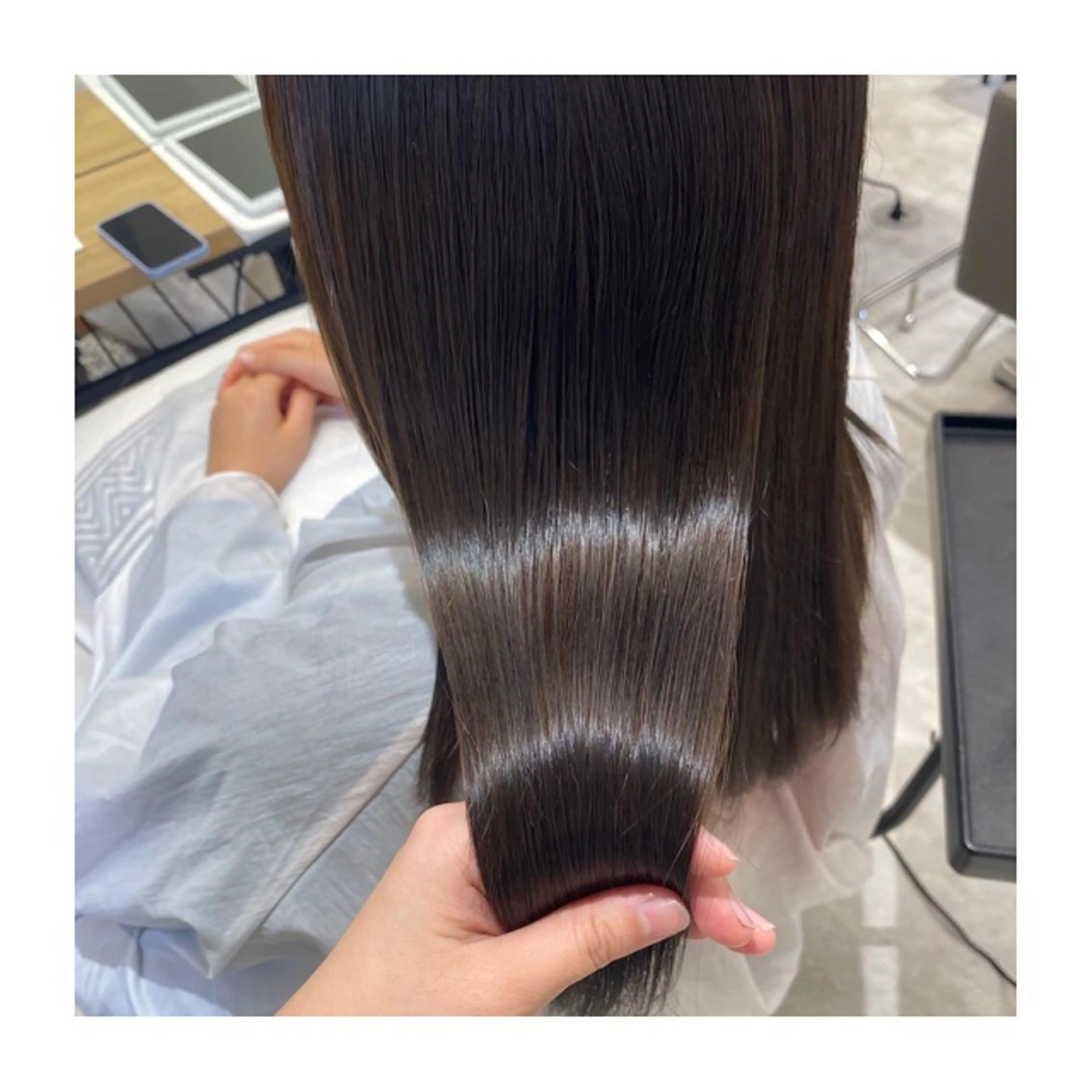 ロング カラー ヘアアレンジ アッシュ 小國 綾かのヘアスタイル