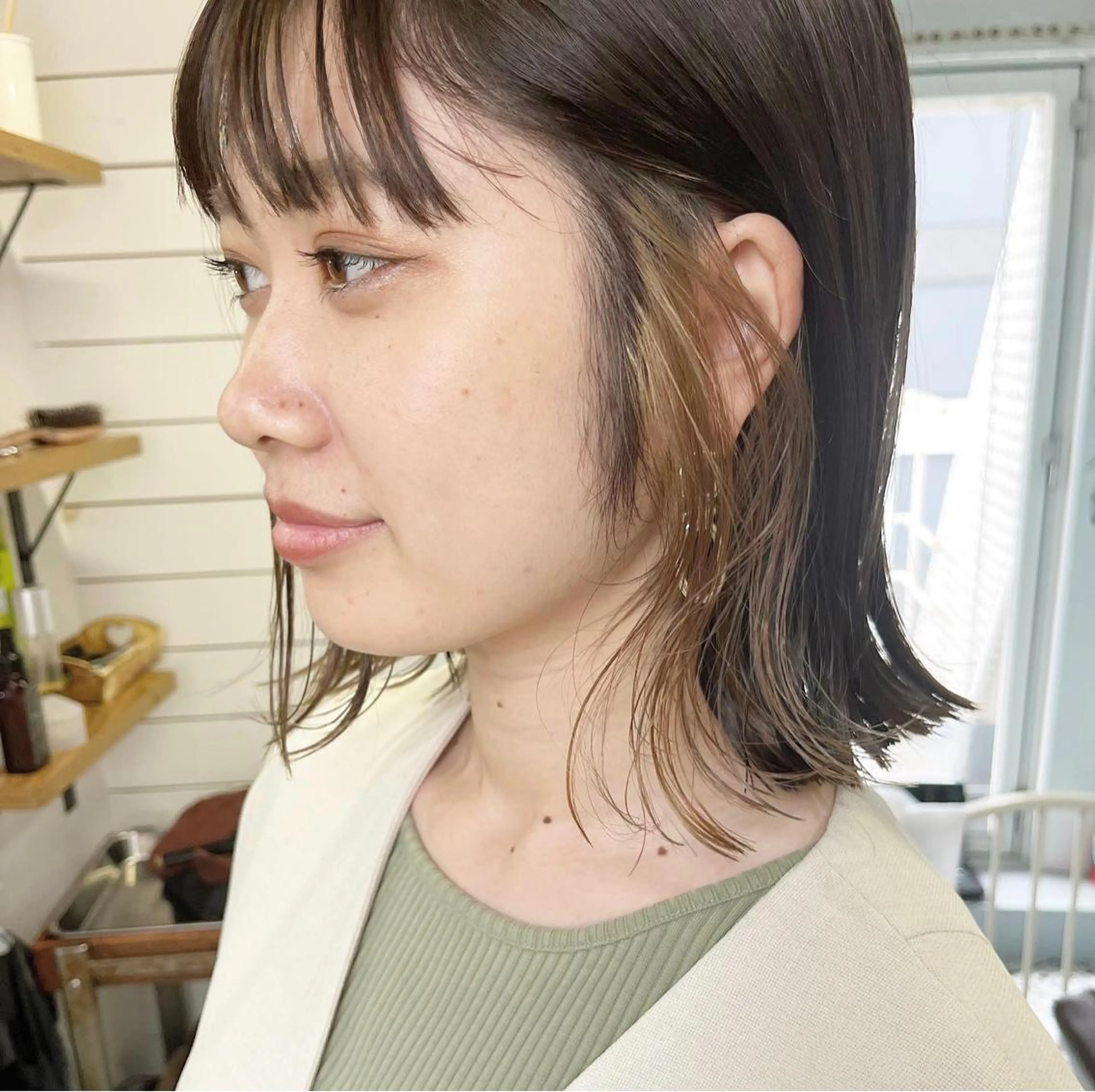 ミディアム カラー カット ヘアカラー トリートメント Hareru hair salon所属・Hareru 豊田 修廣のヘアスタイル
