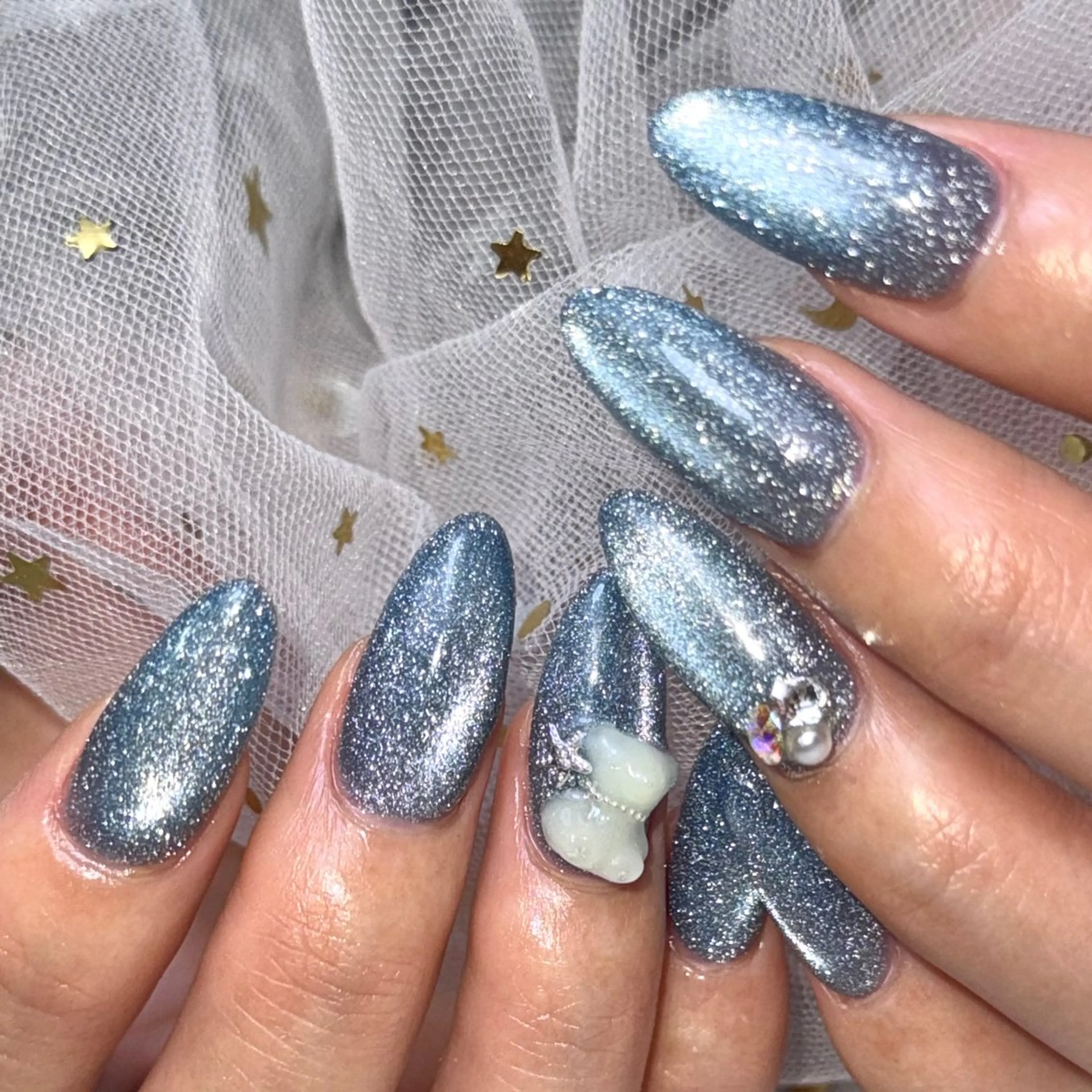 ネイル フラッシュネイル フラッシュマグ マグネットネイル ハンドネイル Mnailsalon フィルイン対応サロンのネイルデザイン