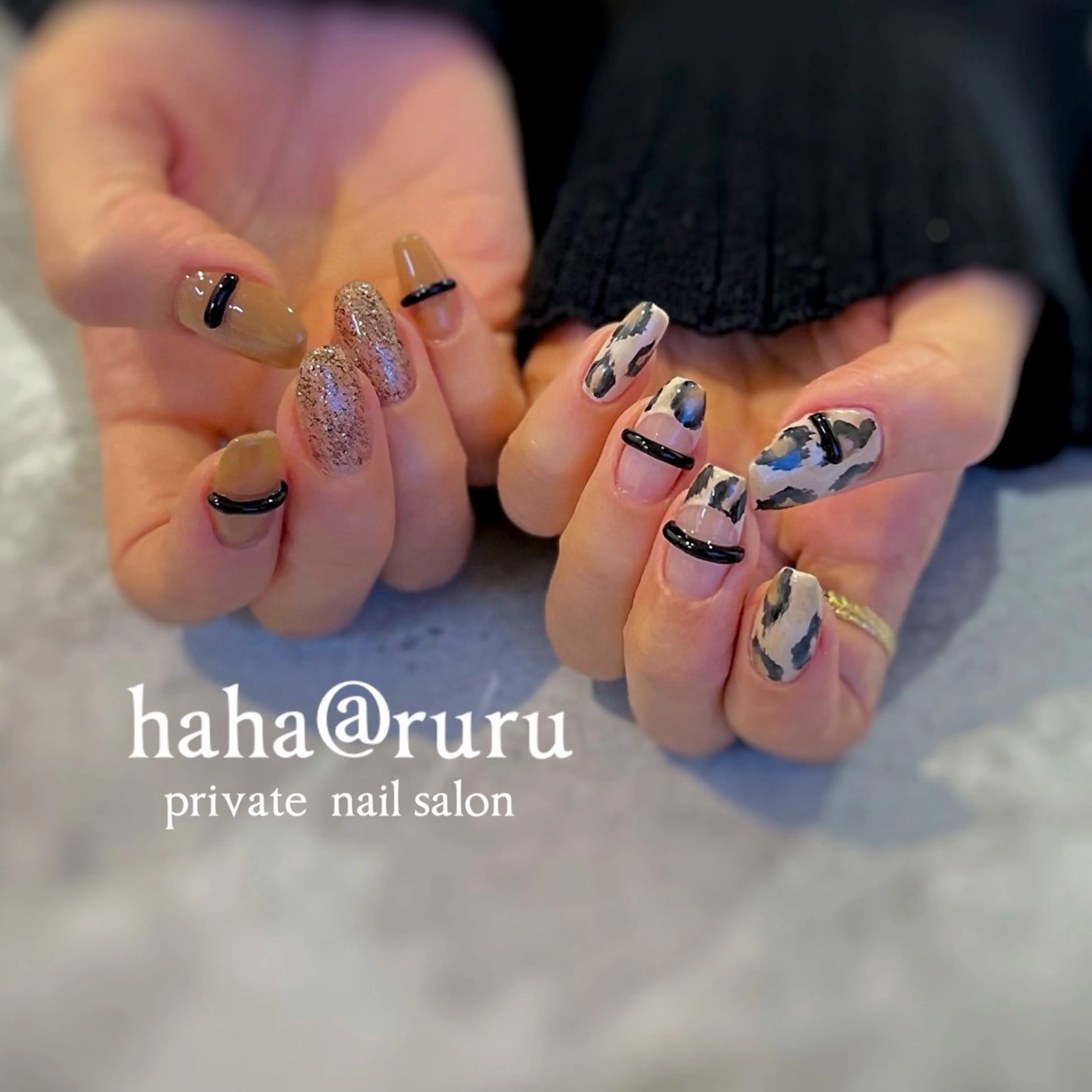 ネイル アニマル柄 haha@ ruruのネイルデザイン