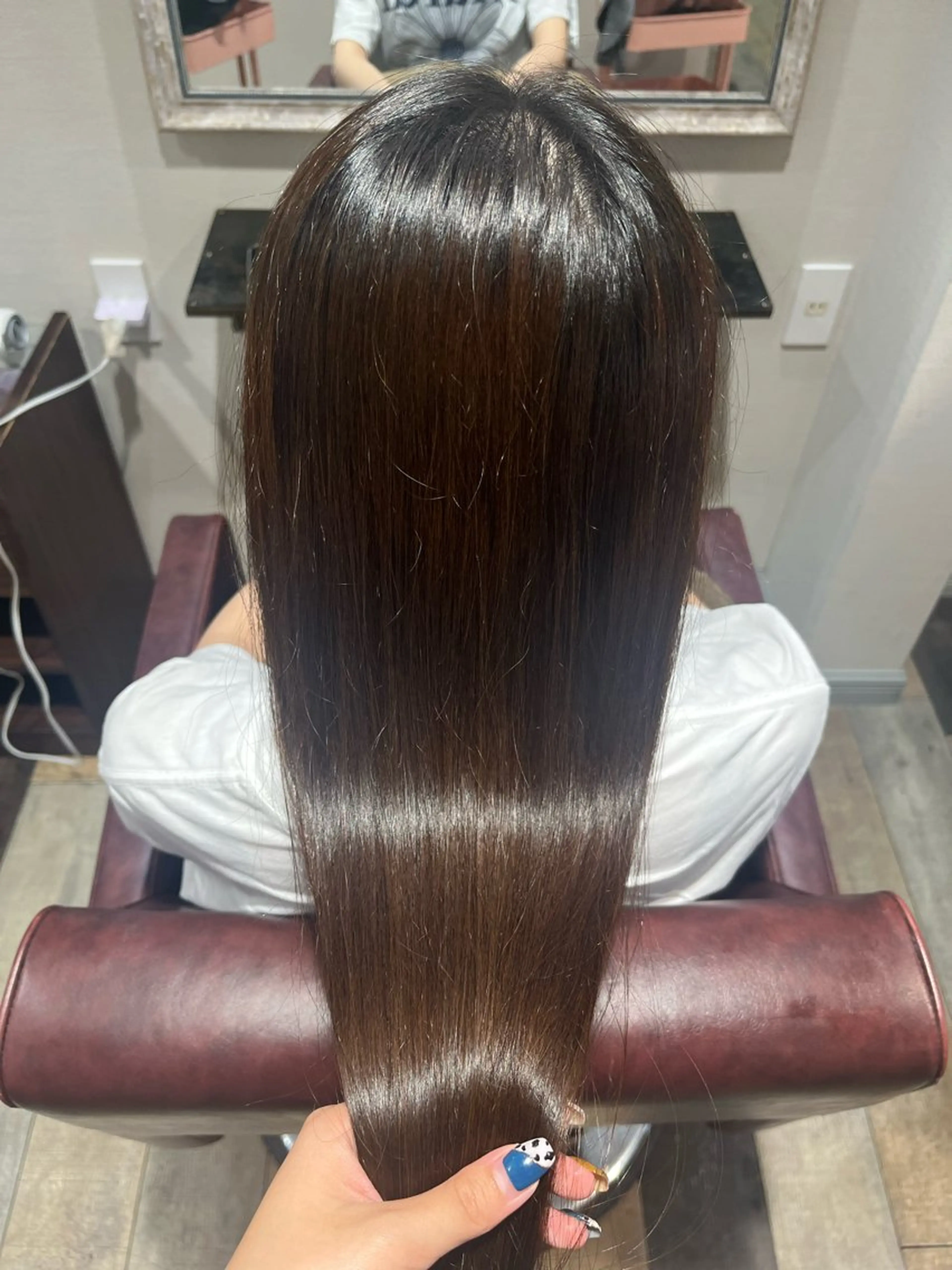 ロング 縮毛矯正 ブリーチなし艶カラー /いくののヘアスタイル