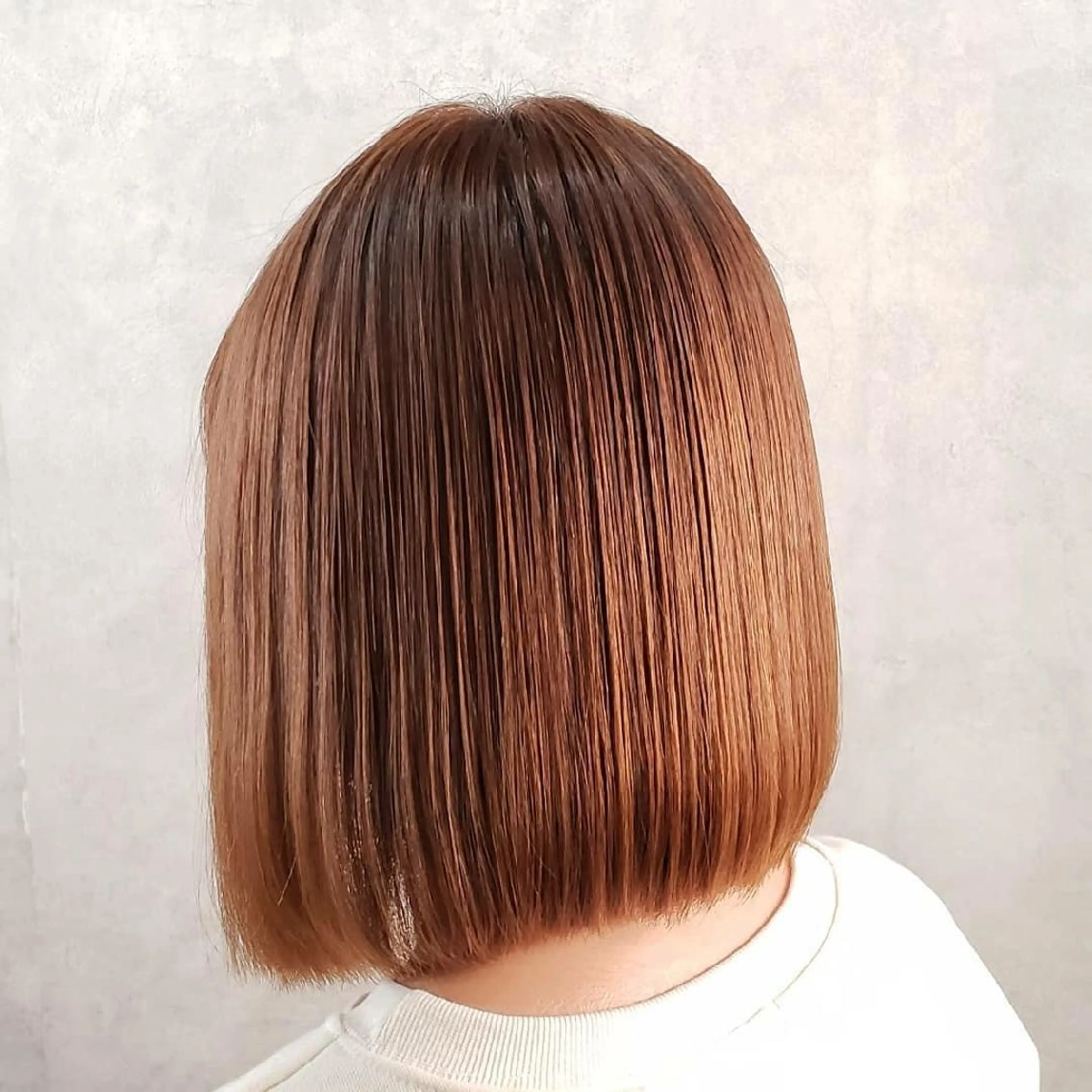 ミディアム トリートメント カット 縮毛矯正 トリートメント 天王寺髪質改善なら よしみさん✨のヘアスタイル